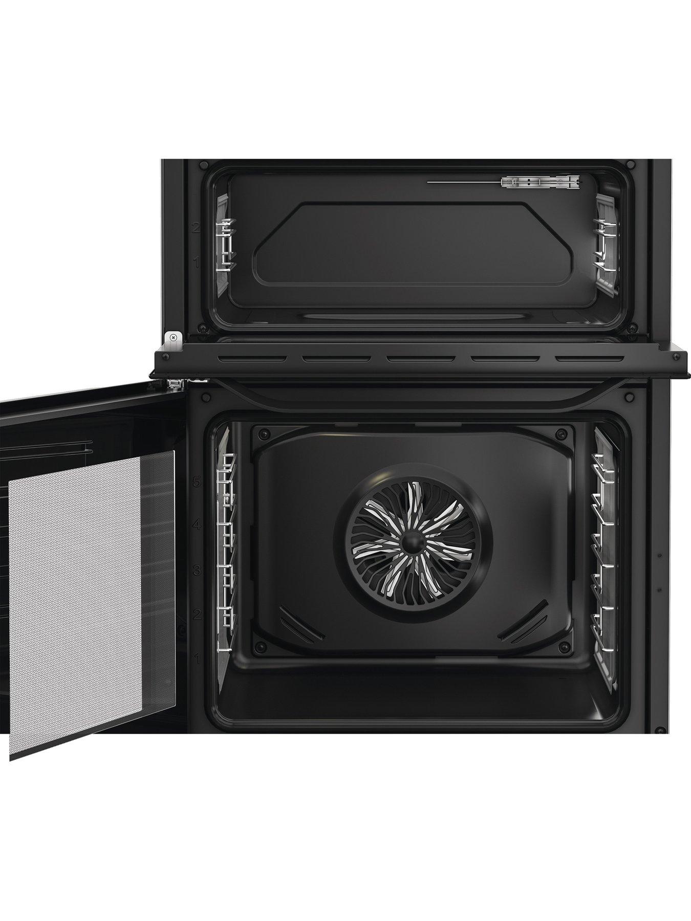 Image 4 of 6 of Hotpoint HDD6GDC2B1 60cm Dual Fuel Double Cooker with Glass Lid - Black