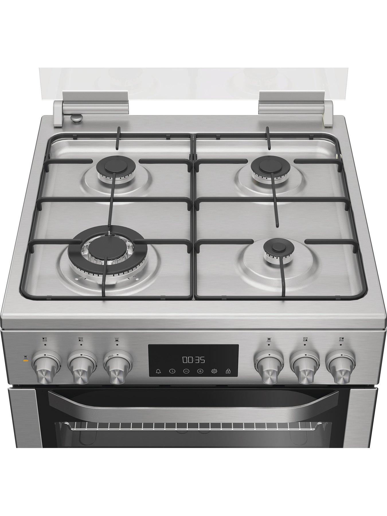 Image 5 of 6 of Hotpoint HDD6GDC2WX 60cm Dual Fuel Double Cooker with Glass Lid - Stainless Steel
