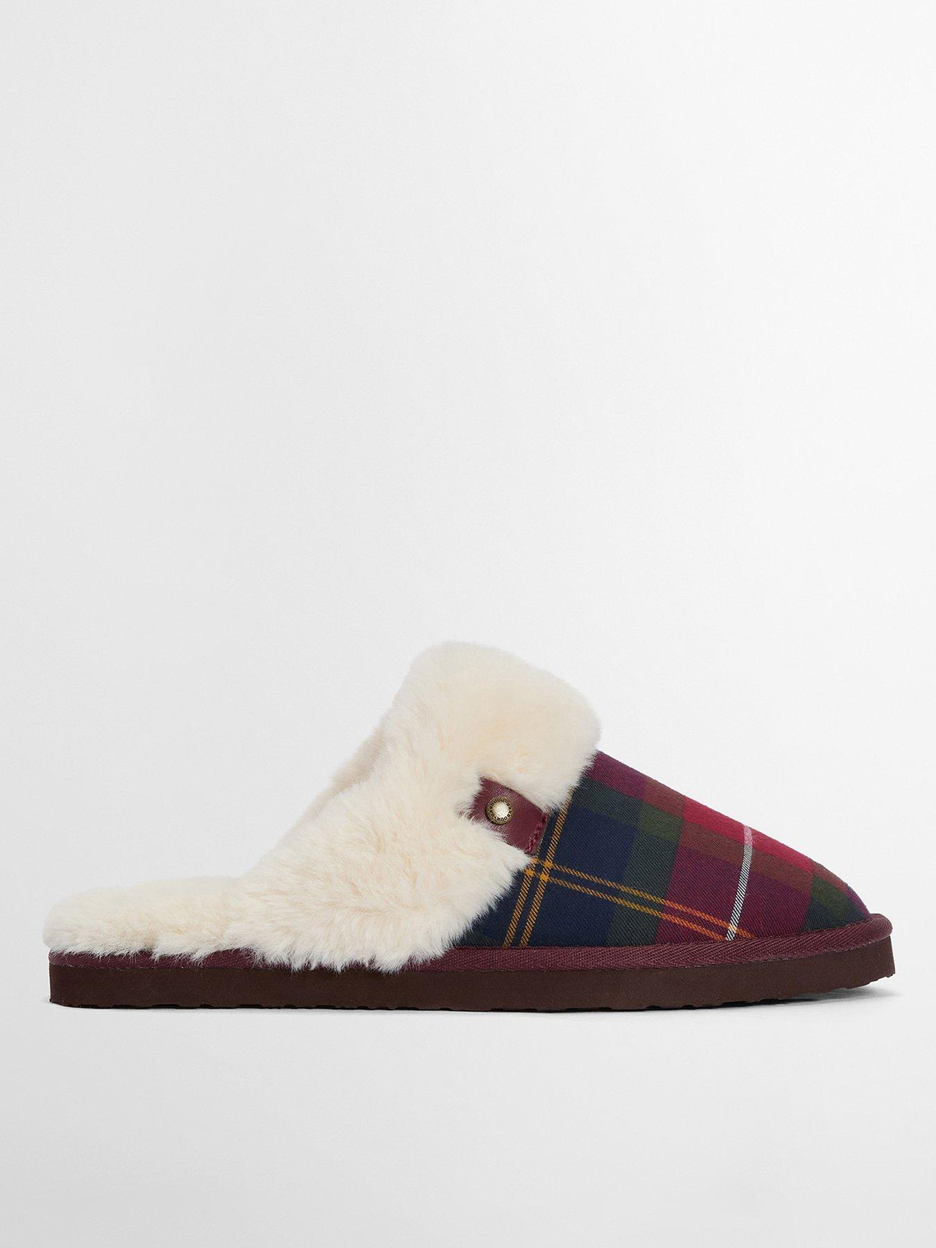 Image 1 of 6 of Barbour Claudia Tartan Mule Slipper - Red