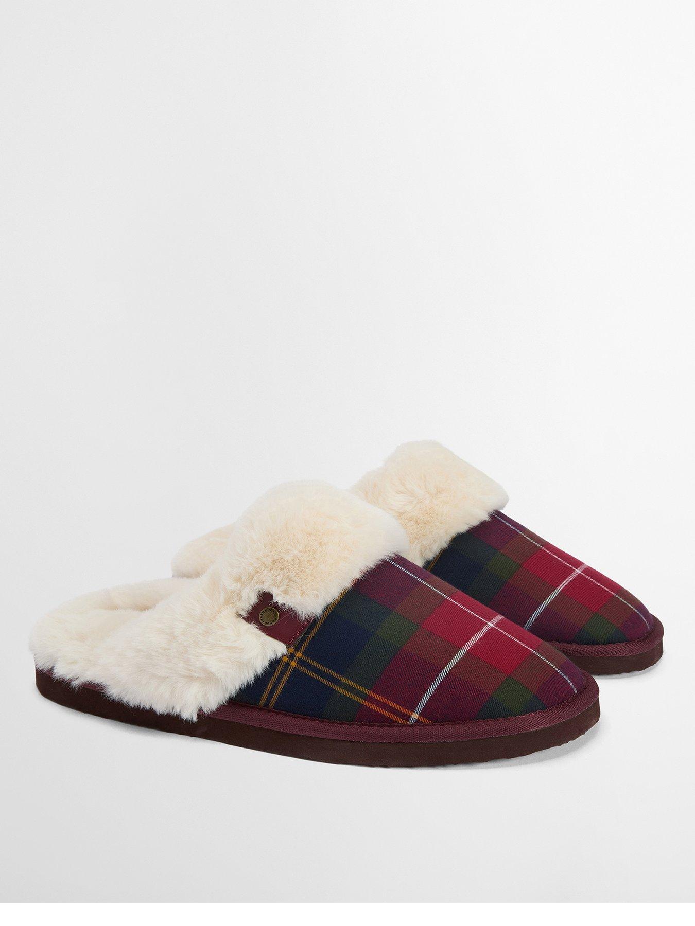 Image 2 of 6 of Barbour Claudia Tartan Mule Slipper - Red