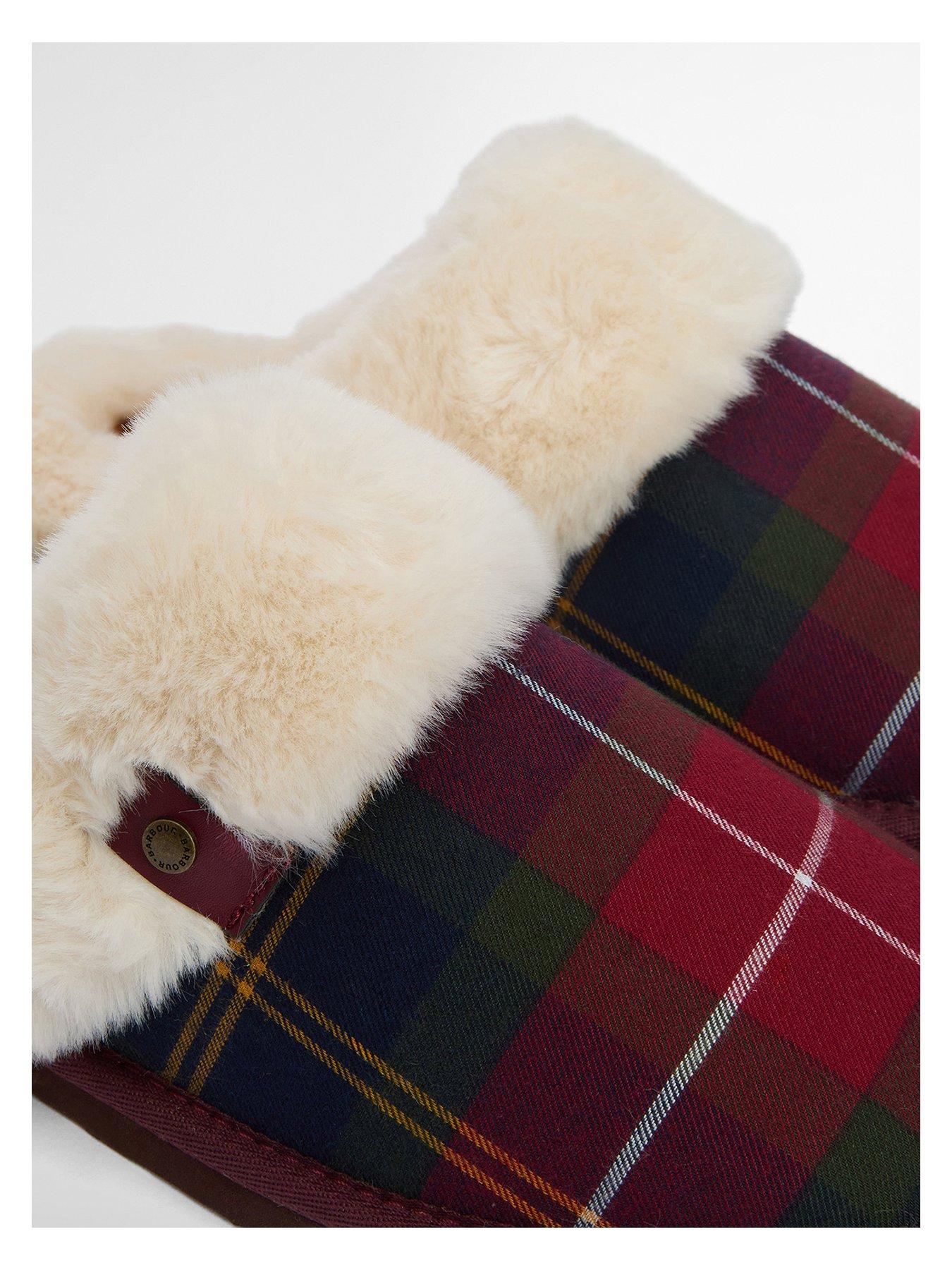 Image 4 of 6 of Barbour Claudia Tartan Mule Slipper - Red