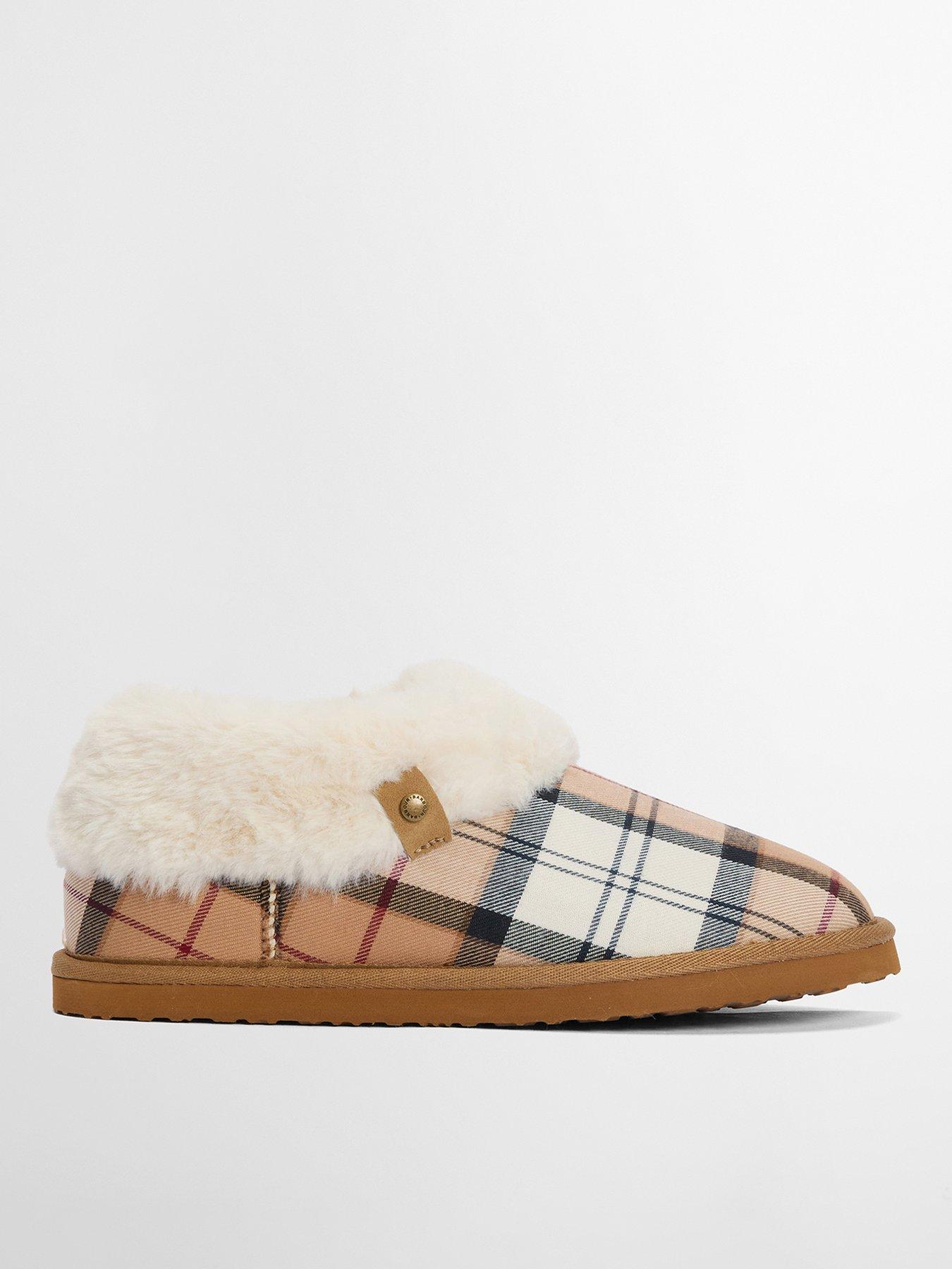 Barbour Eloise Tartan Bootie Slipper - Brown