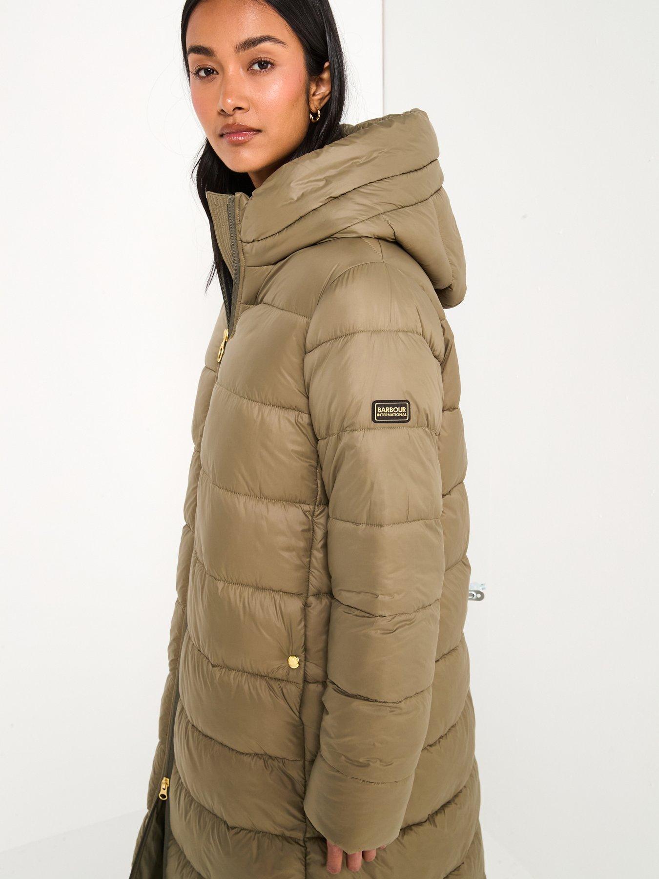 Barbour International Longline Olivios Puffer Jacket - Green