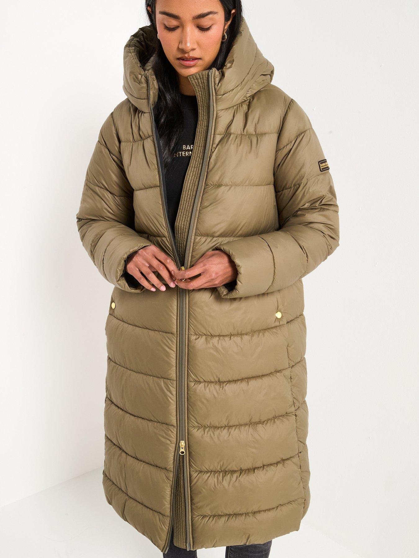 Barbour International BIntl Longline Olivios Puffer Jacket Green