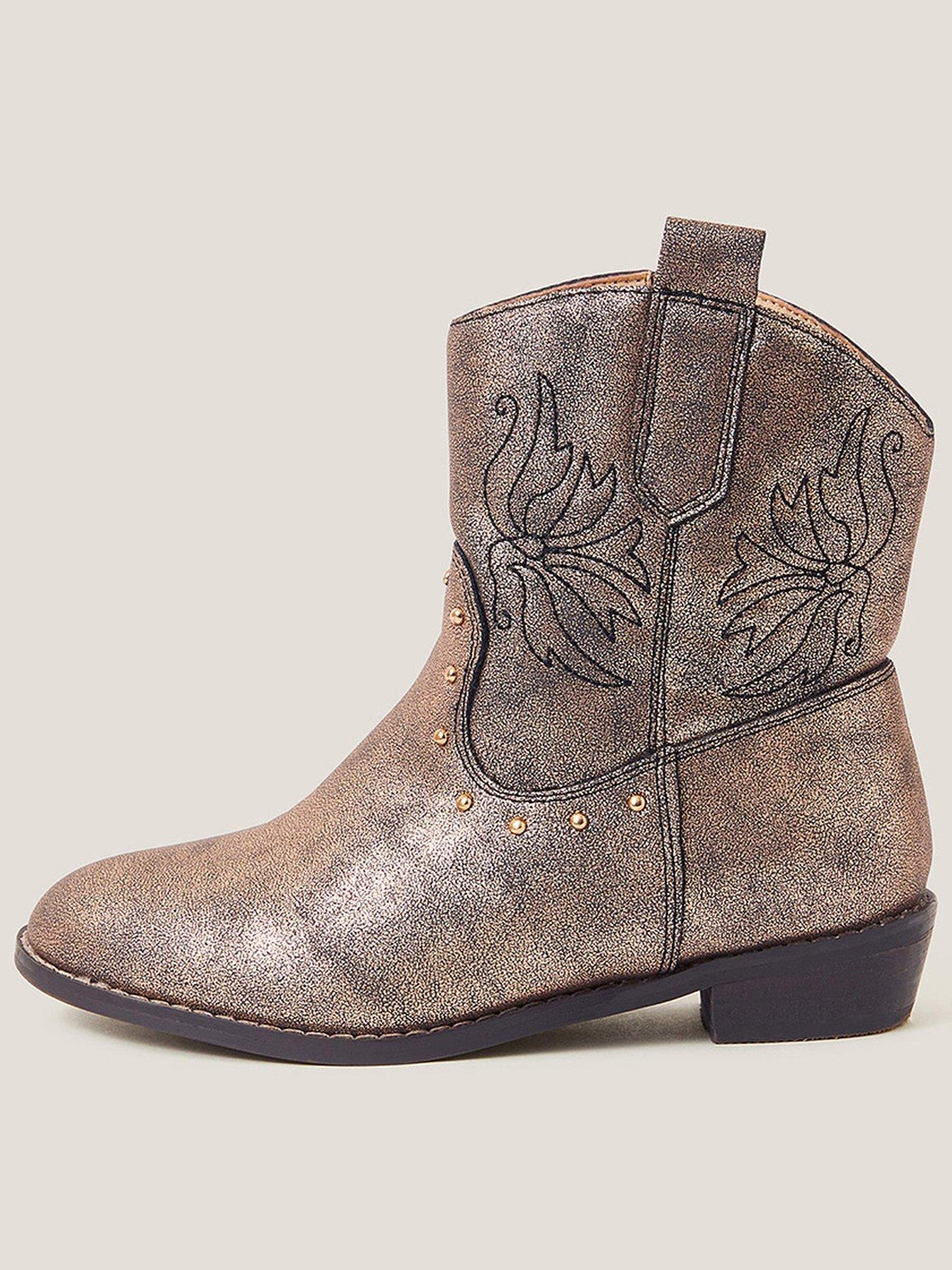undefined Girls Brooke Cowboy Boots - Bronzed