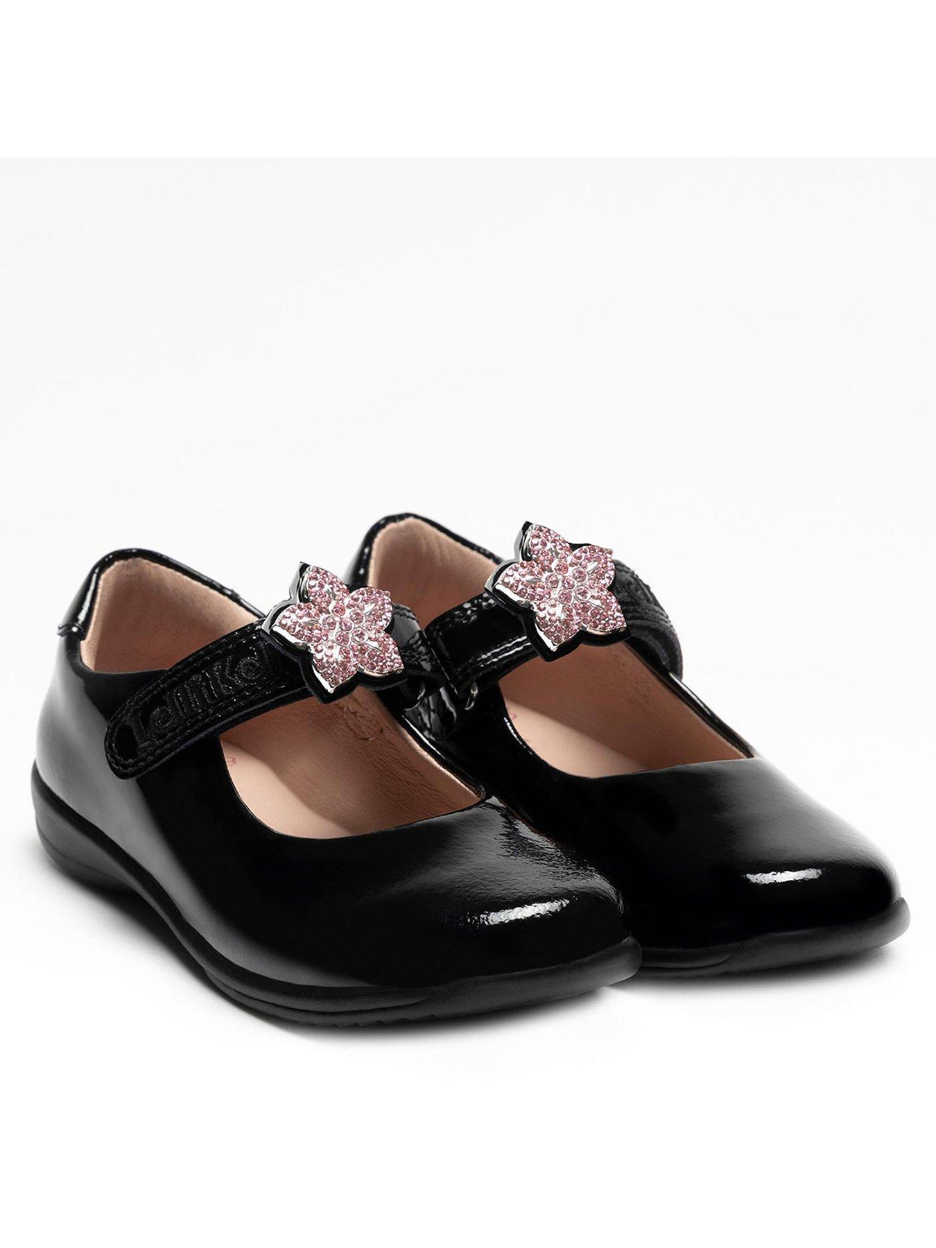 Image 1 of 5 of Lelli Kelly Daisy Patent Interchangeable Accessory School Shoe - Black