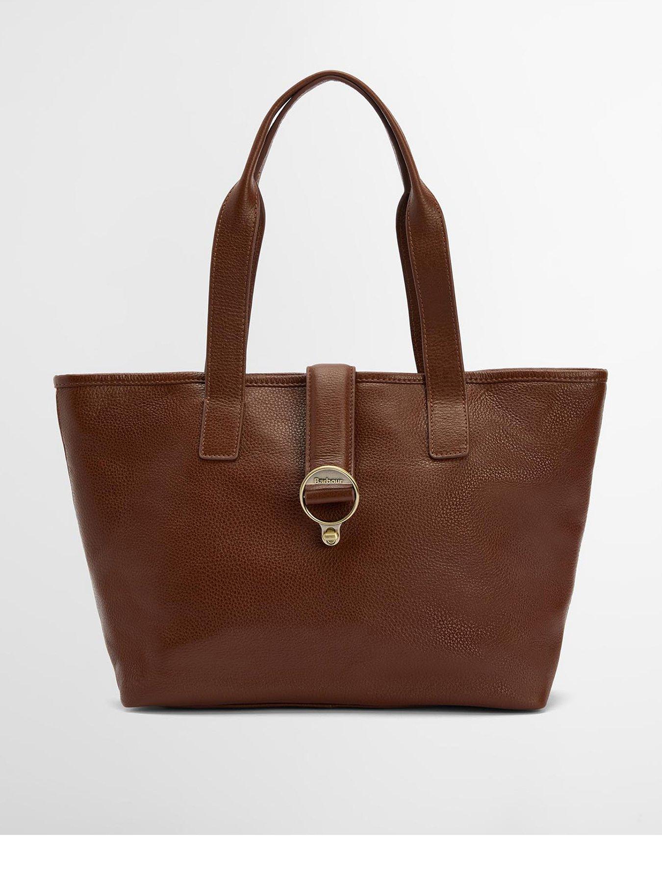 Barbour Alder Leather Tote Bag Brown Very