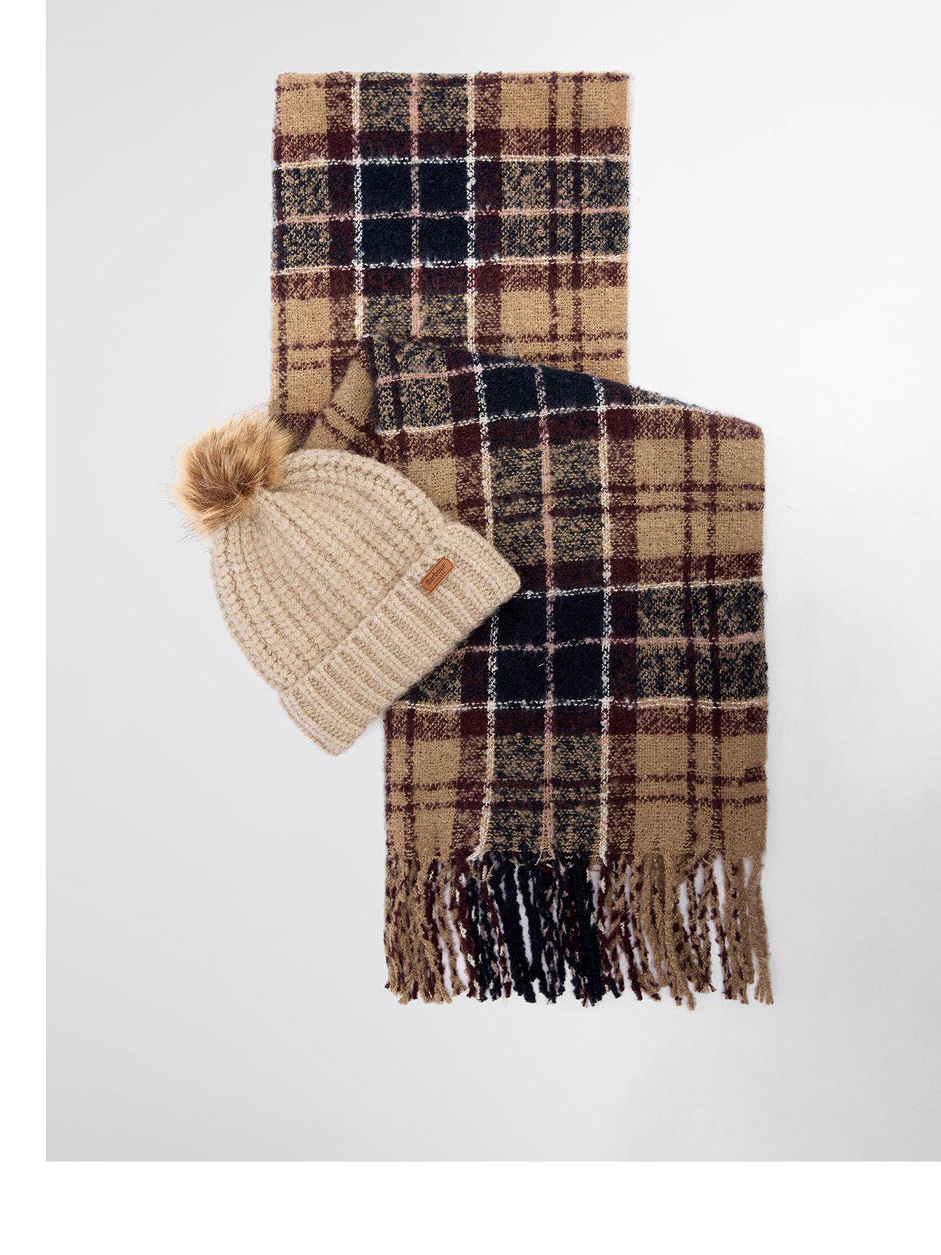 Barbour Saltburn Beanie  &  Tartan Scarf Gift Set
