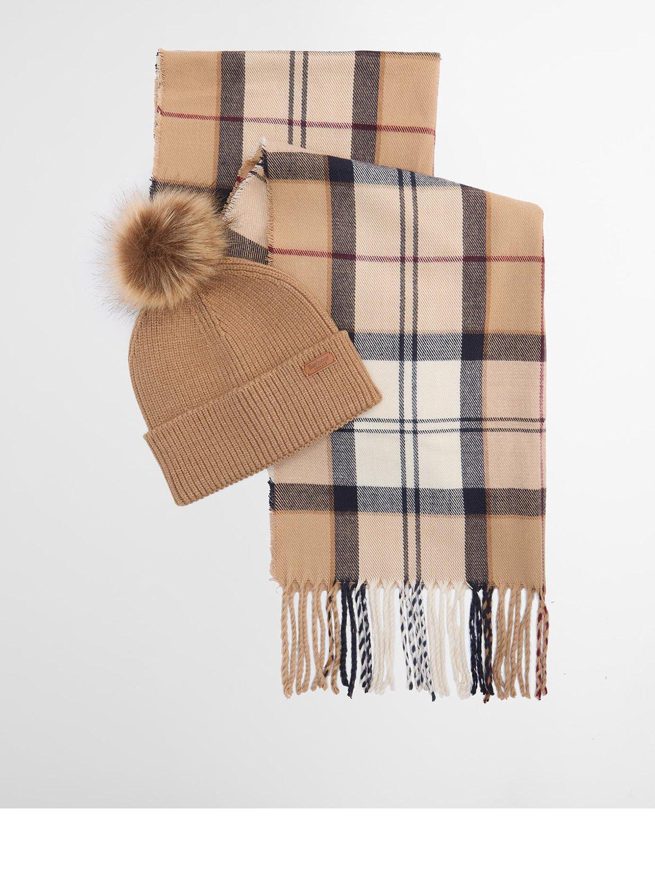 Barbour Dover Beanie  &  Hailes Scarf Gift Set - Beige