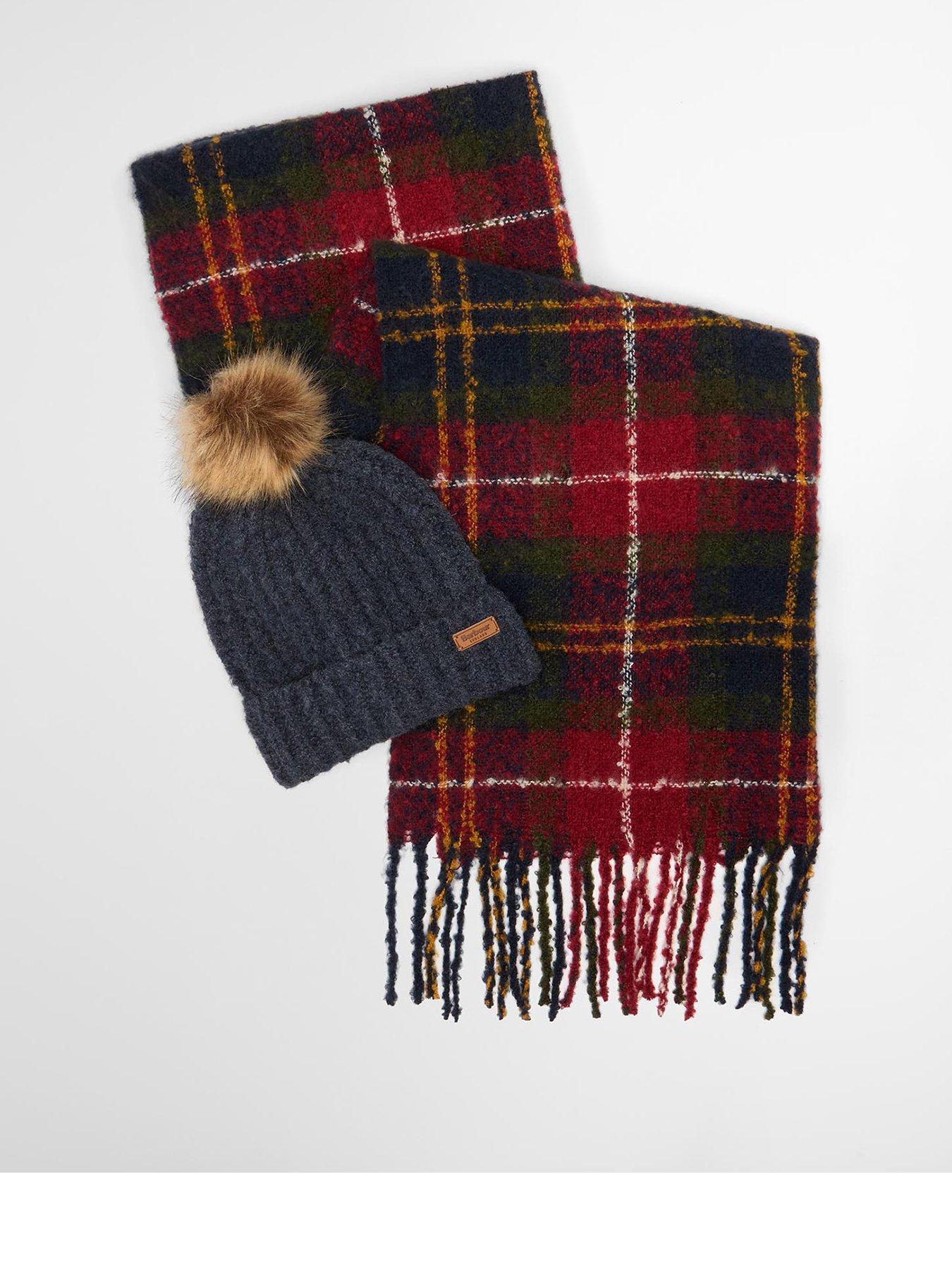 Barbour Barbour Saltburn Beanie & Tartan Scarf Gift Set