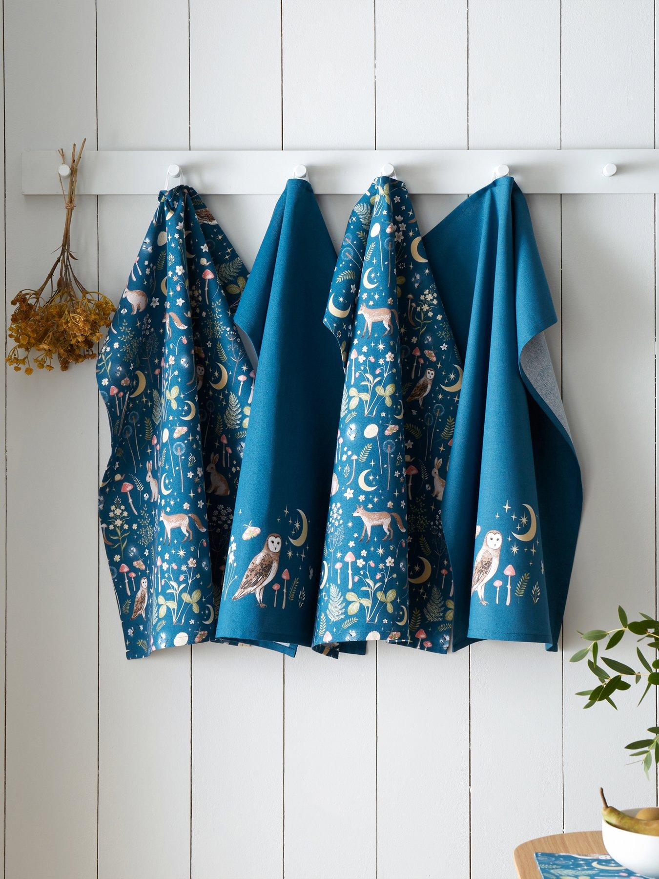 Image 1 of 3 of Catherine Lansfield Enchanted Twilight Tea Towels 4 Pk