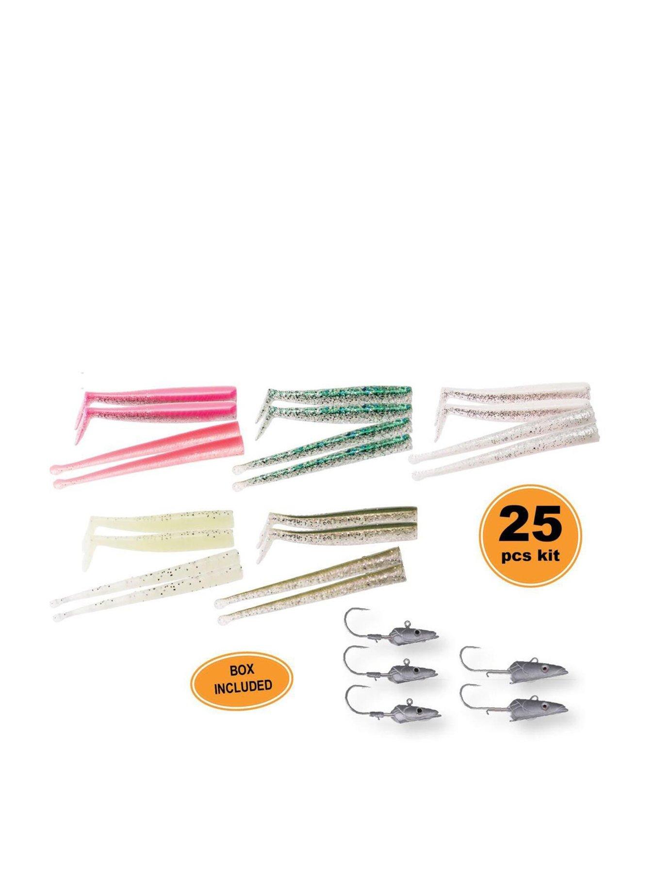 undefined Sandeel Kit - Hybrid Lures , Effective Sinking Saltwater Jigs, 25-Piece Kit, 10cm-11cm, 16g-22g - Ideal for Predator Fishing