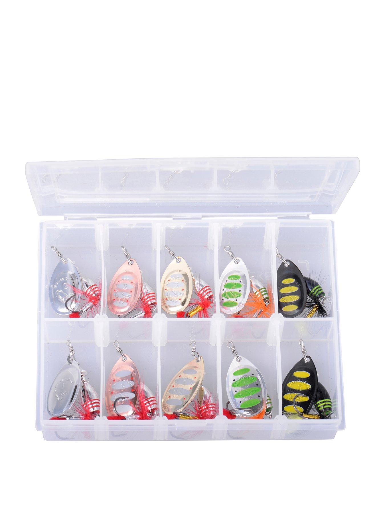 Savage Gear Rotex Spinner Kit - Metal Lures , Effective Sinking Freshwater Spinners, 10-Piece Kit, 8g Each - Ideal for Predator Fishing