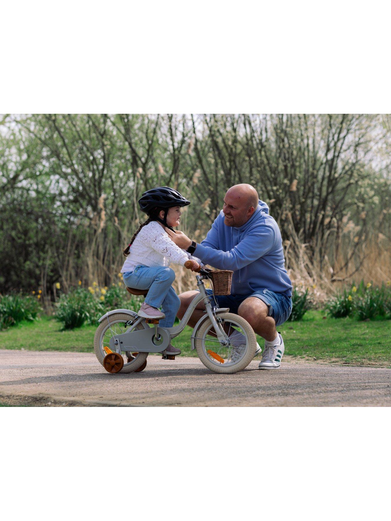 Vélo Vintage Huffy 14 Pouces – Pour Enfant De 4 à 6 Ans – Gris Mat – Avec Panier Et Roues Stabilisatrices