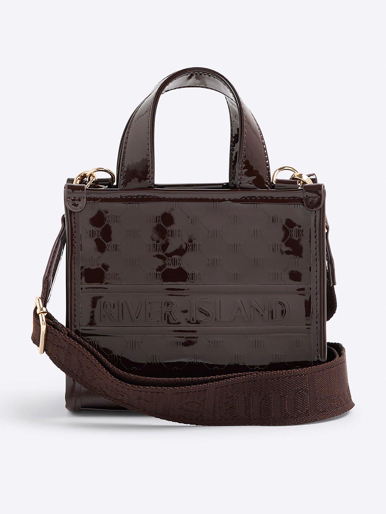 undefined Mini Embossed Tote - Brown