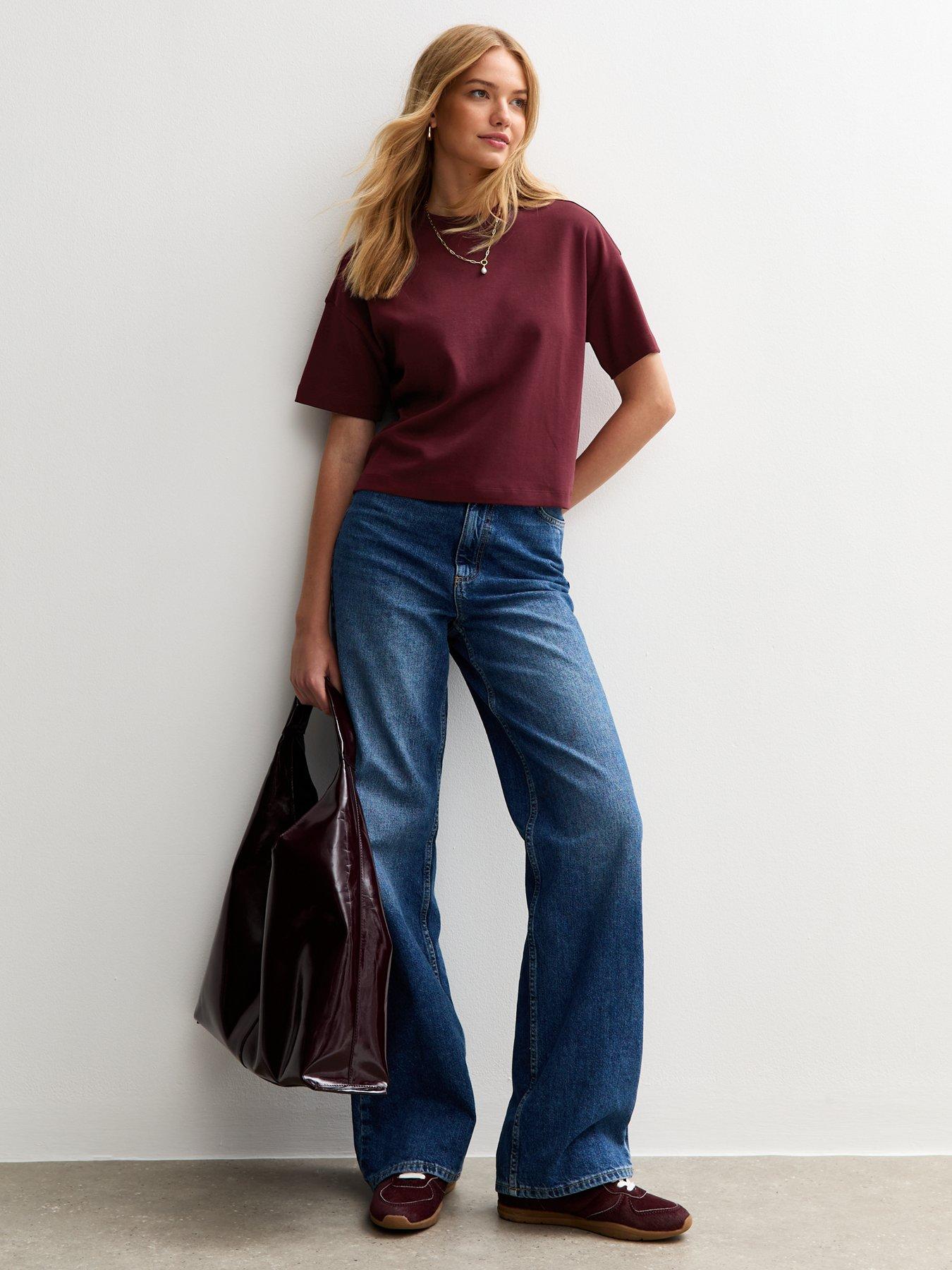 undefined Dark Burgundy Premium Heavyweight Cotton Boxy Fit T-shirt