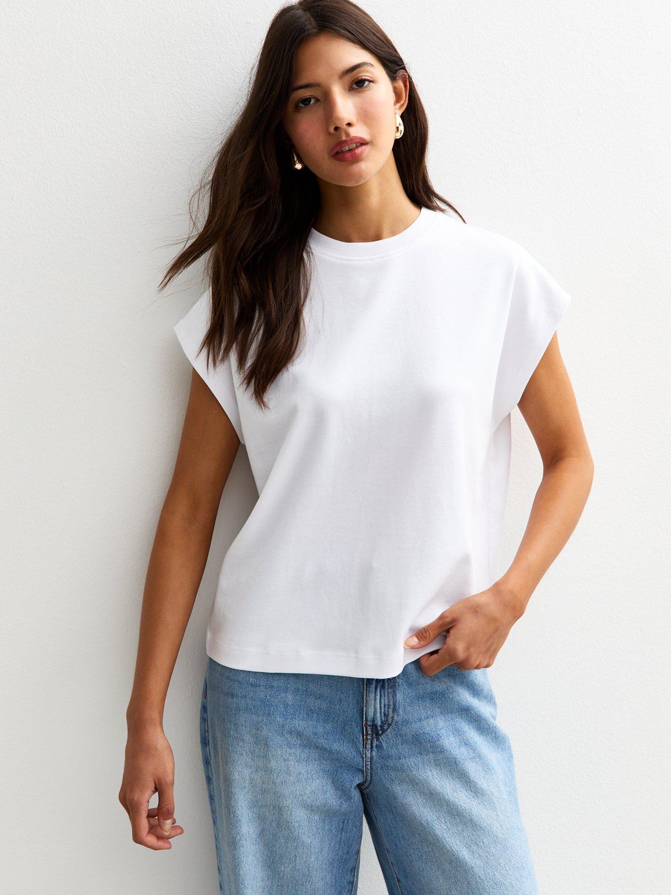 undefined White Premium Heavyweight Cotton Grown On Sleeve T-shirt