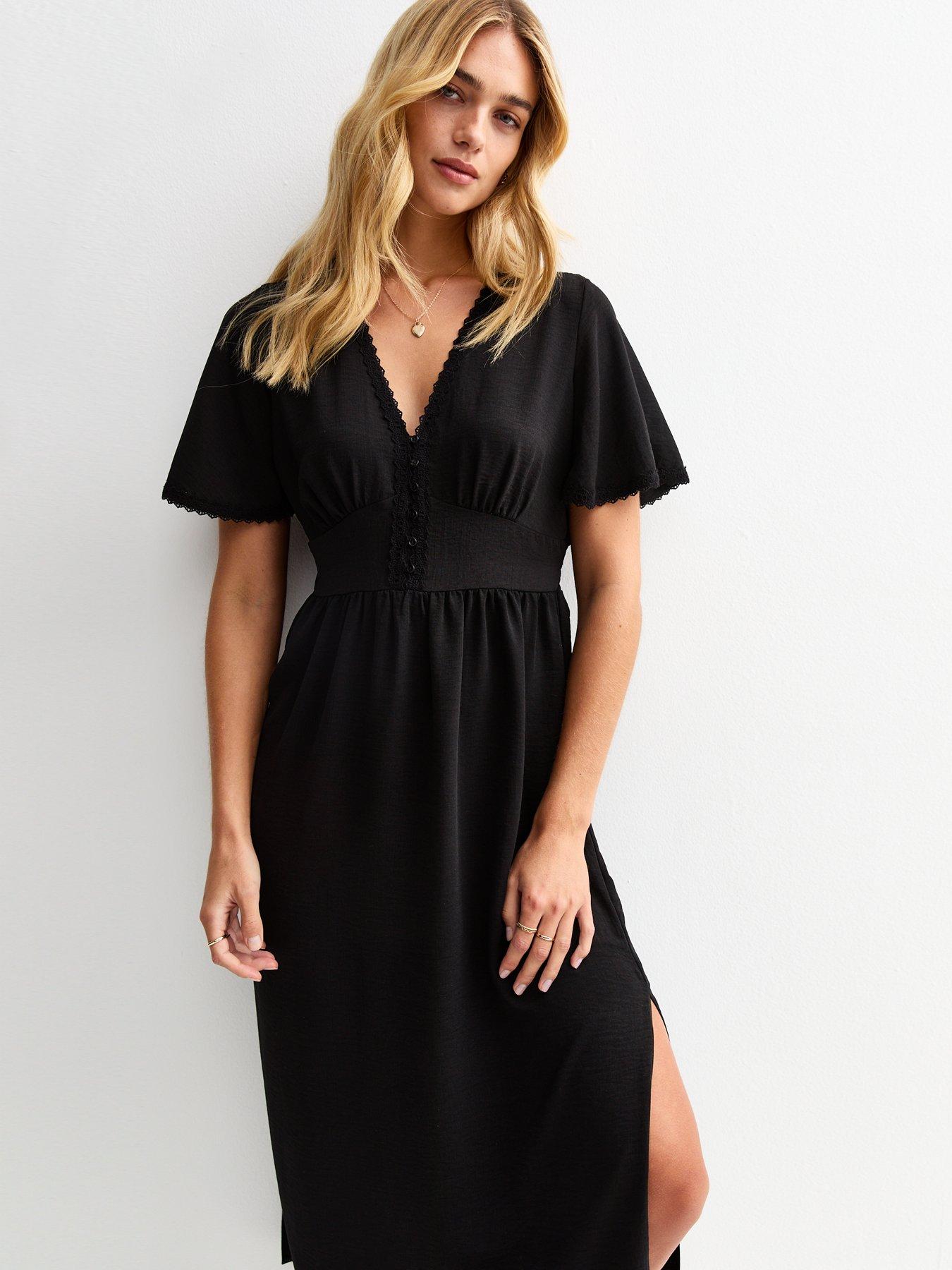 kimchi blue martina lace trim button-front midi dress Kimchi Blue Martina Lace Trim Button-Front Midi Dress