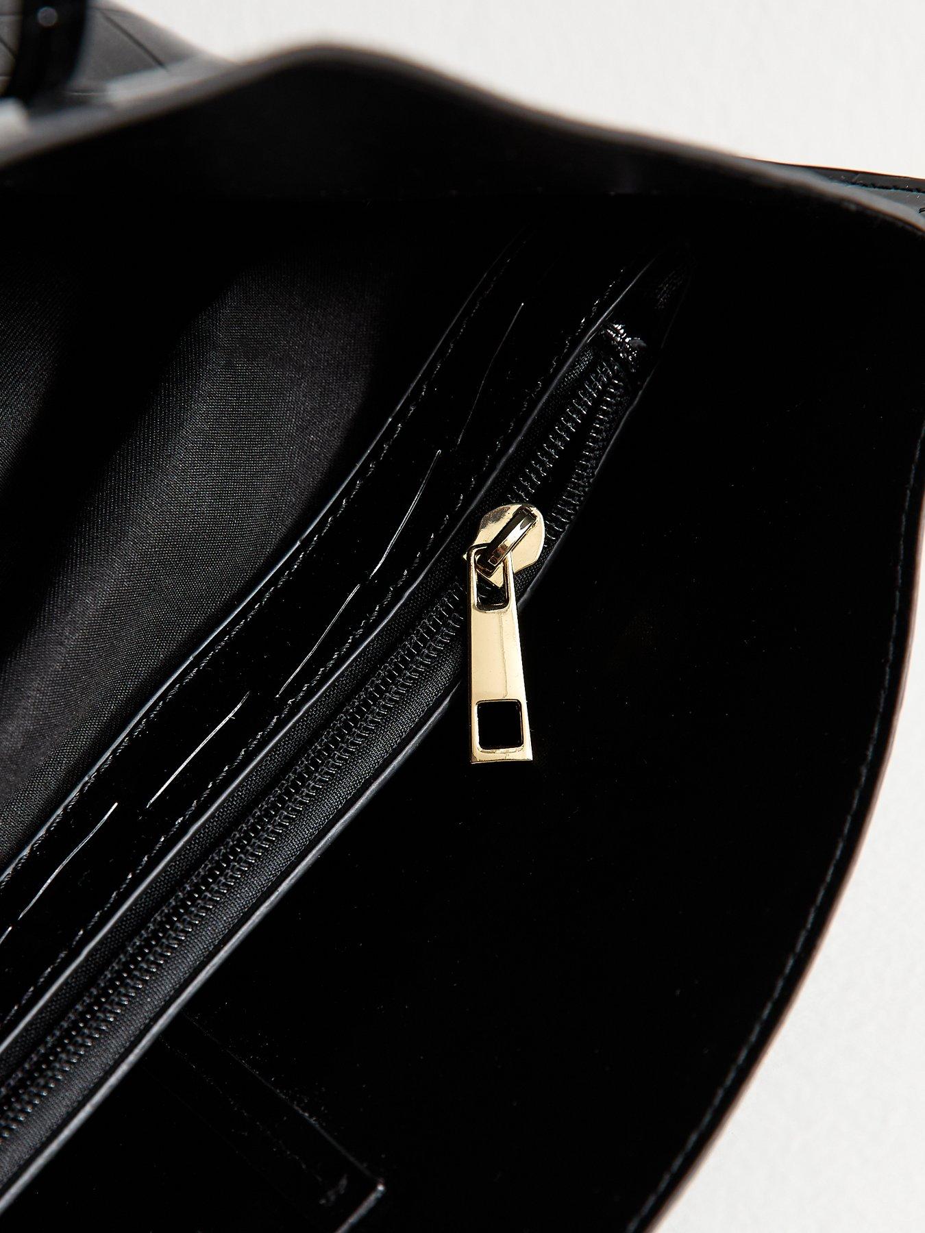 New Look Black Textured Faux Leather Large Tote Bag Very