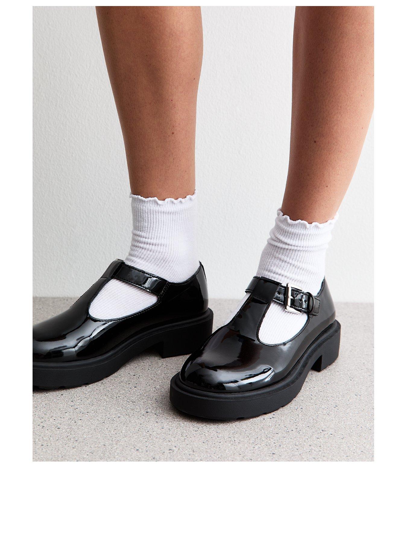 New Look Patent T Bar Mary Jane Shoes- Black Very
