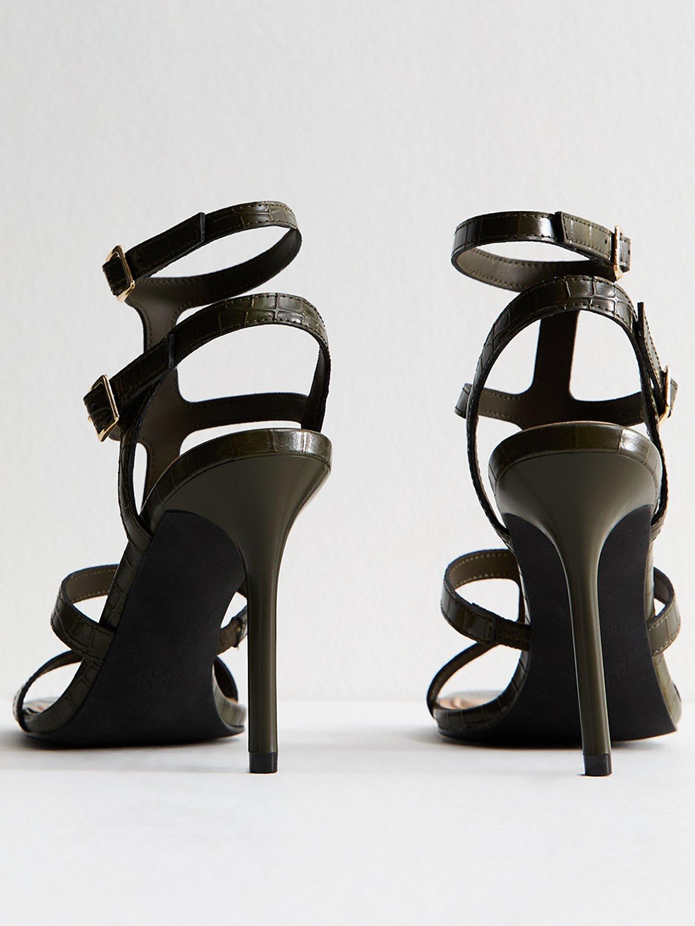 Gladiator Sandals Zara Heeled Sandals With Rhinestone Straps New
