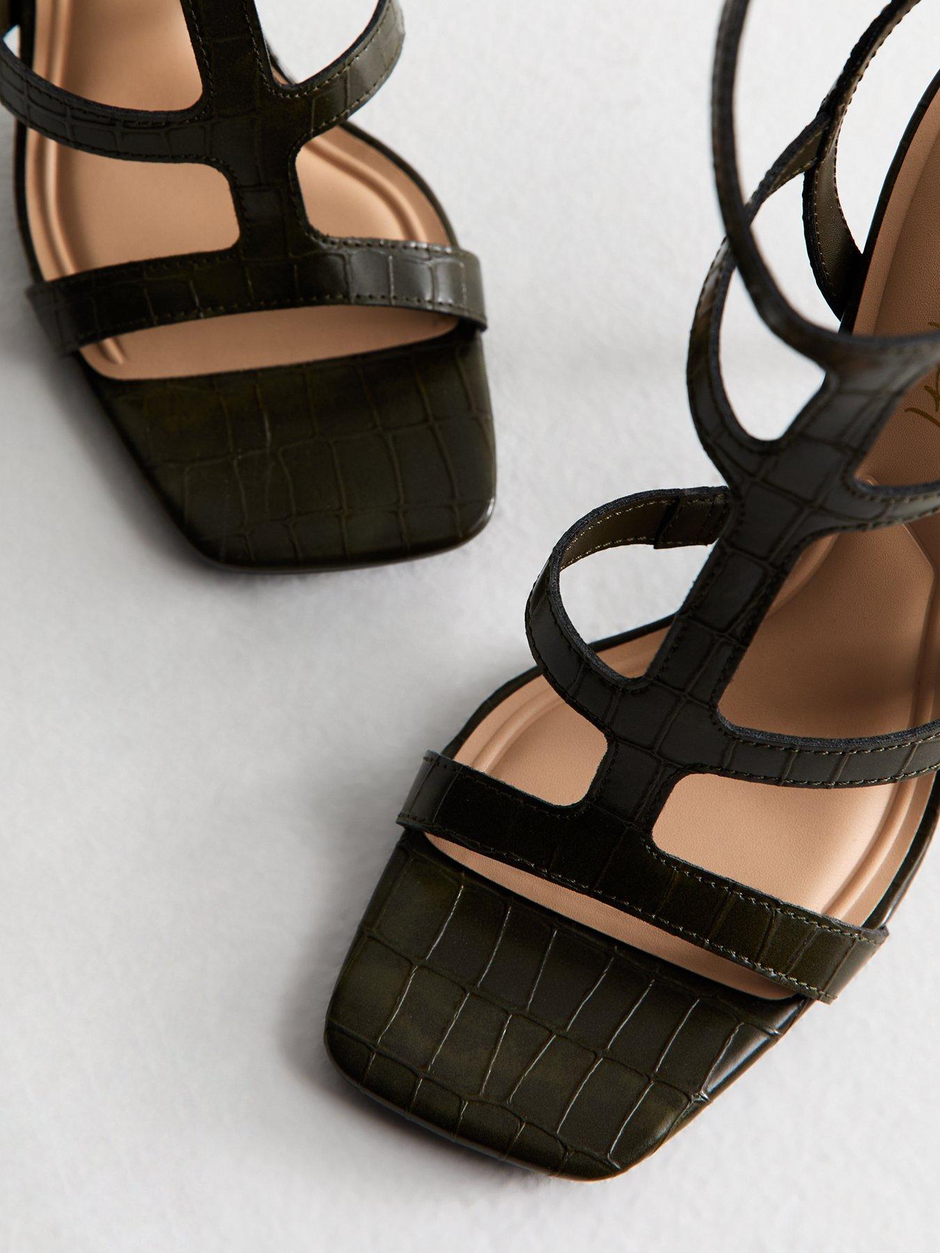 Gladiator Sandals Square Block Heel Sandals New Look Gladiator