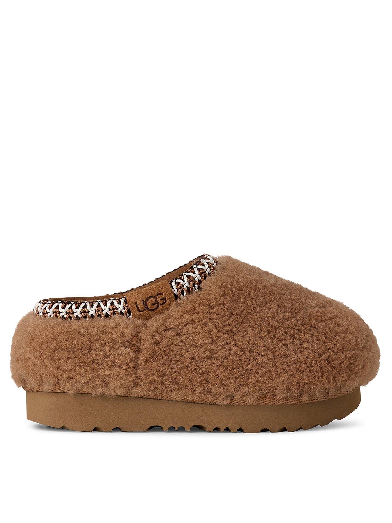 UGG Infant Tasman Maxi Curly Slippers, Brown, Size 10 Younger