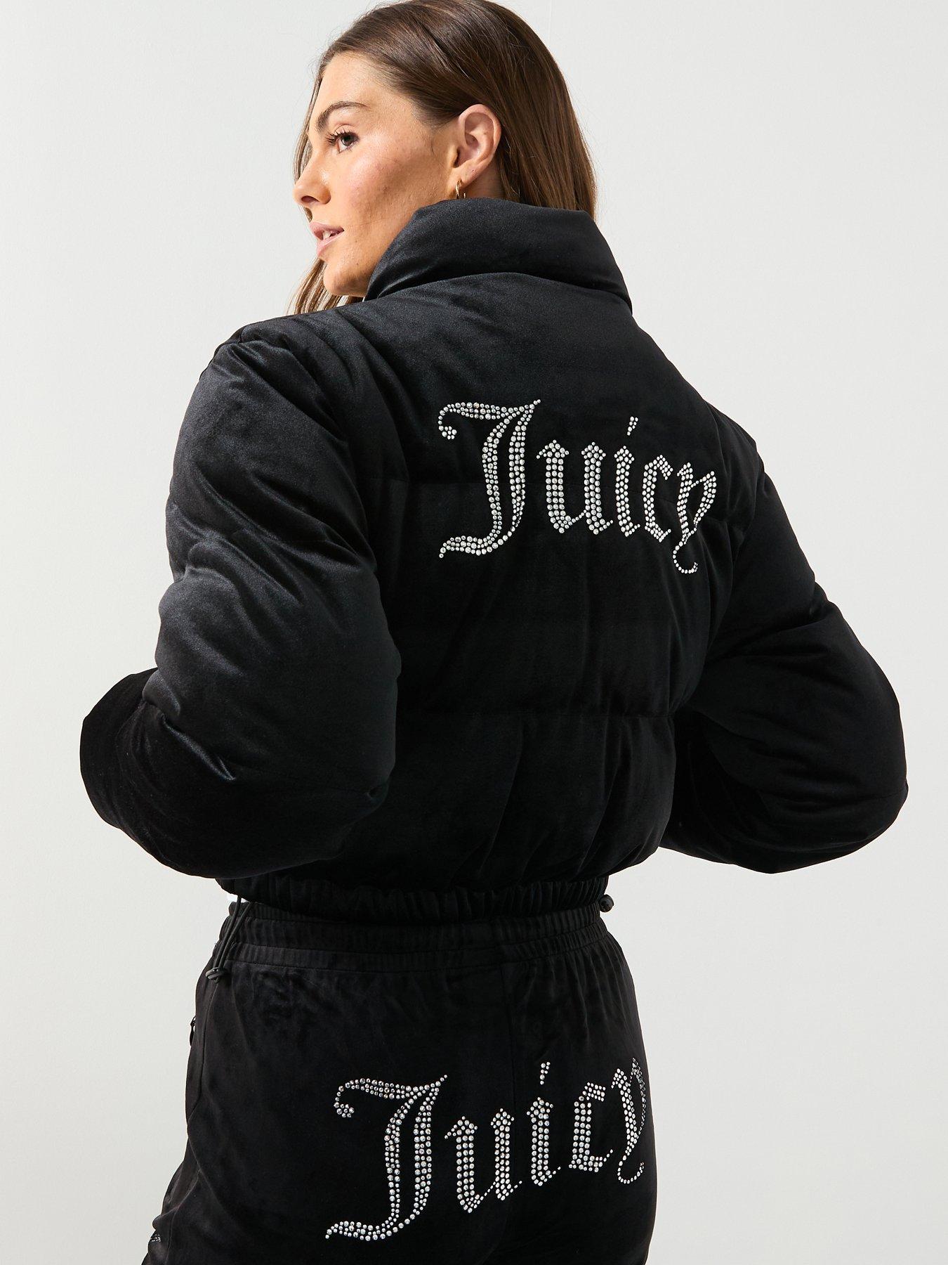 Juicy Couture Velour Puffer Jacket - Black