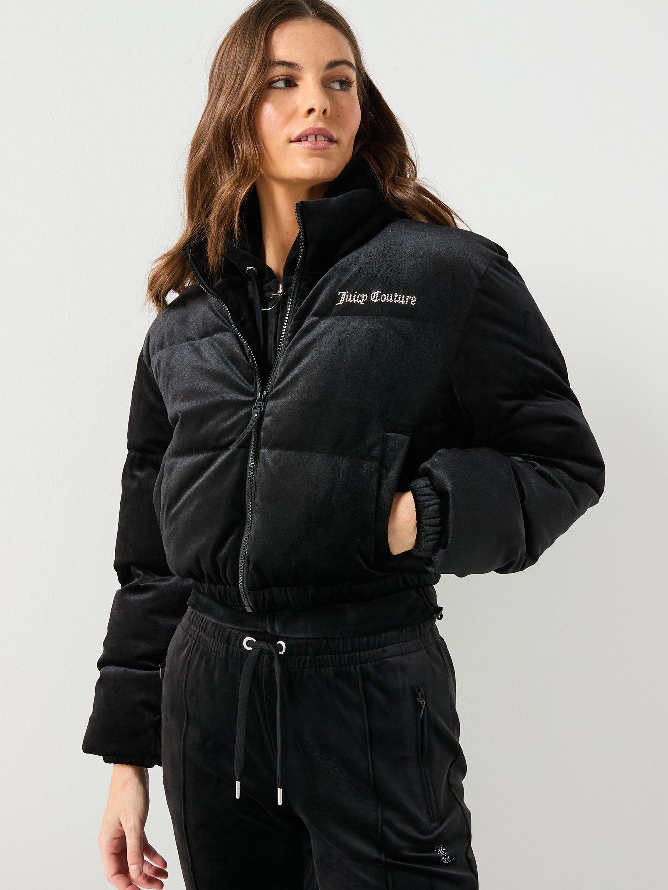 Image 2 of 6 of Juicy Couture Velour Puffer Jacket - Black