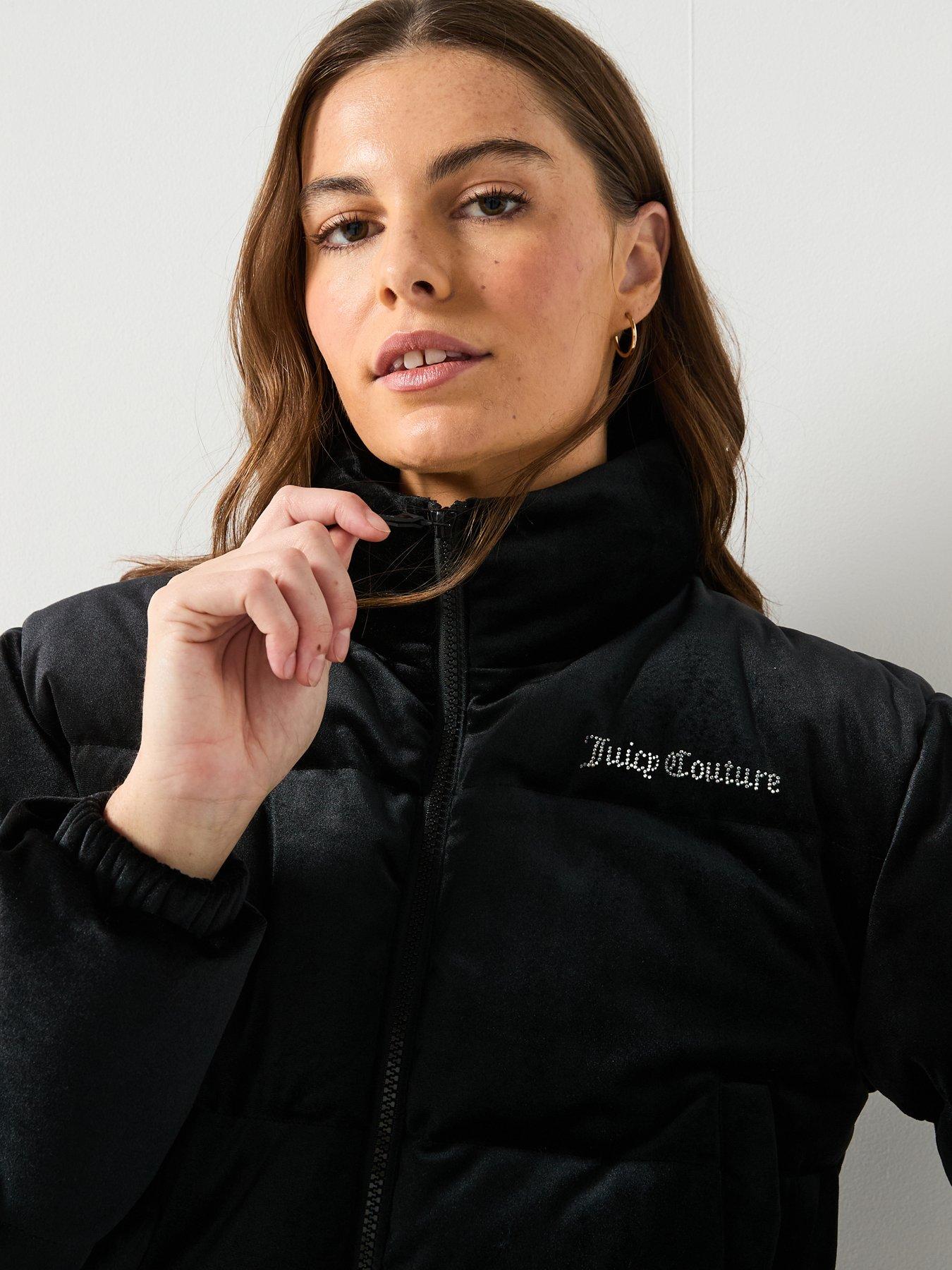 Image 4 of 6 of Juicy Couture Velour Puffer Jacket - Black
