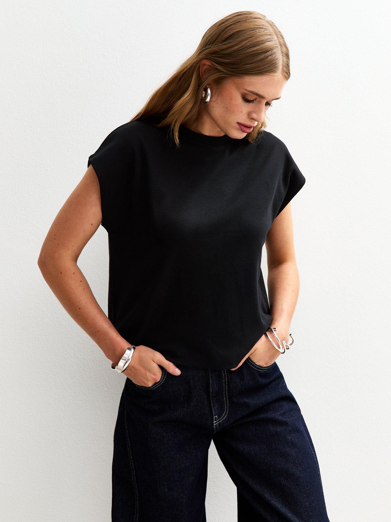 undefined Premium Heavyweight Cotton Grown On Sleeve T-Shirt - Black