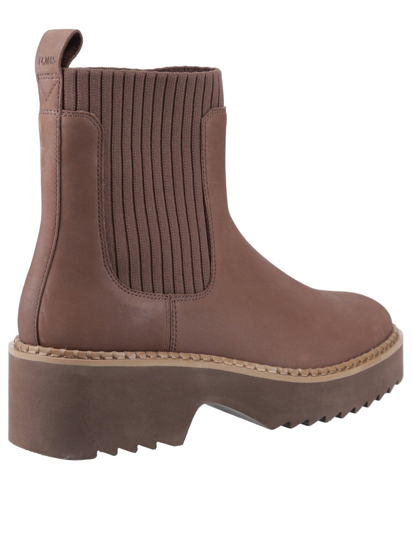 Image 3 of 5 of TOMS Millie Water Resistant Leather Boot - Brown