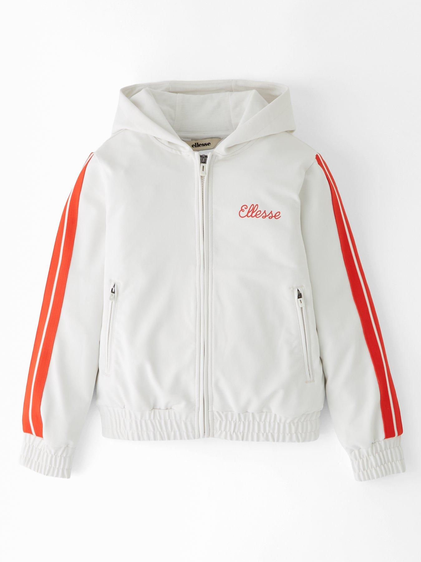 Ellesse Junior Andosi Full Zip Hoodie, White, Size 8-9 Years