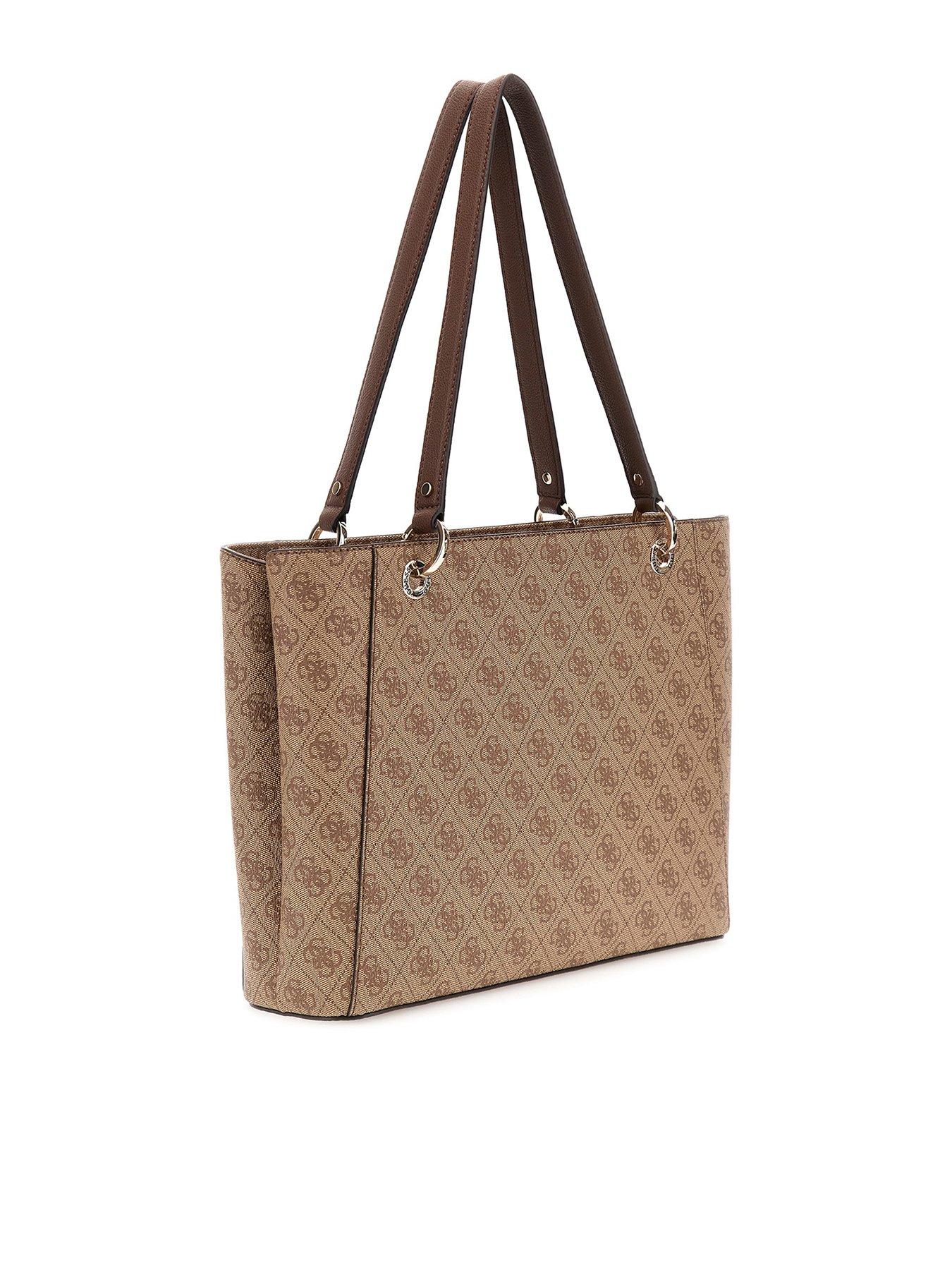 Faux Leather Tote Guess Noelle Tote Bag Guess Noelle II Tote Brown Very