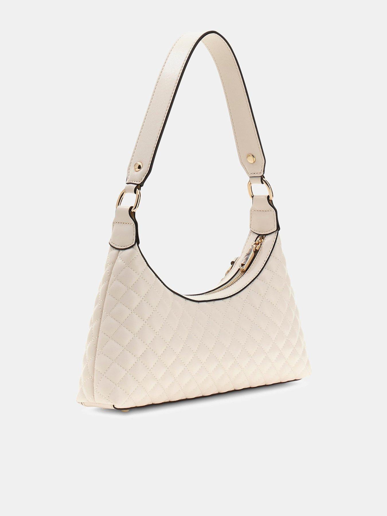 Guess Everlee Top Zip Shoulder Bag Cream Very