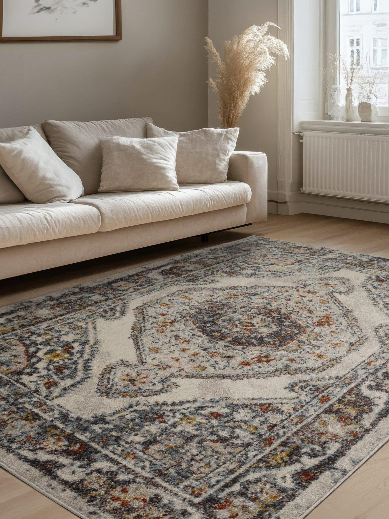 The Very Collection Juno Beige Medallion Rug 160X230Cm