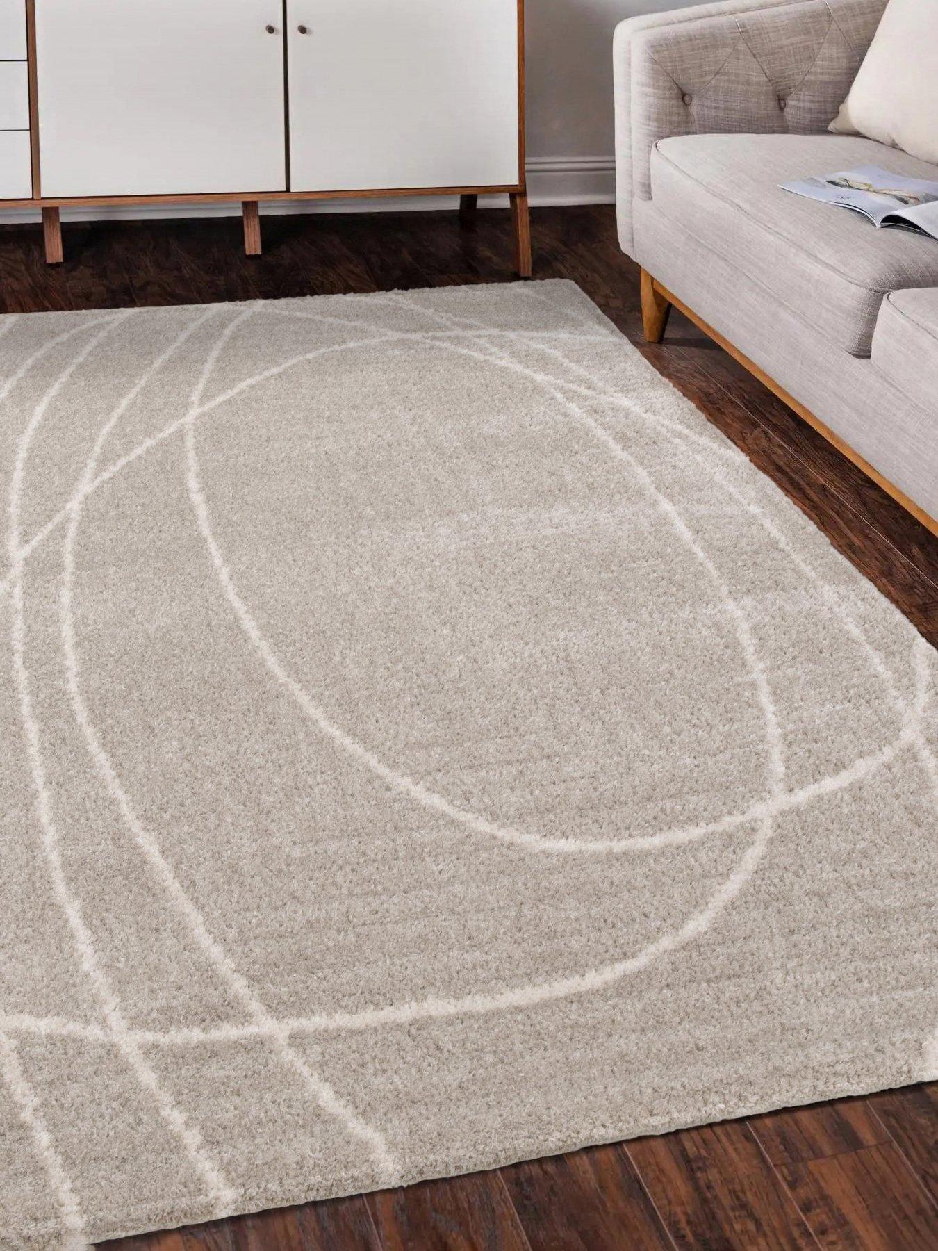 The Very Collection: Polyester Squiggle Rug - Natural