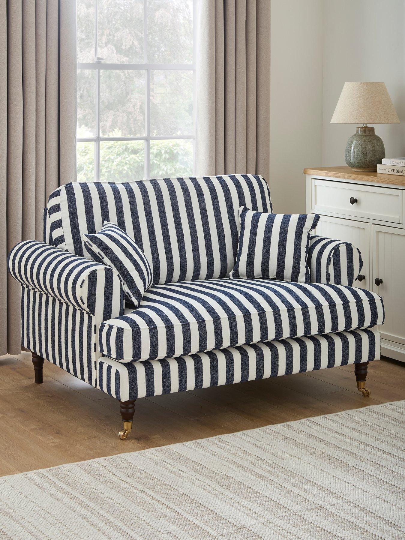 Image 1 of 7 of The Very Collection Coast Navy&nbsp;Striped Love Chair
