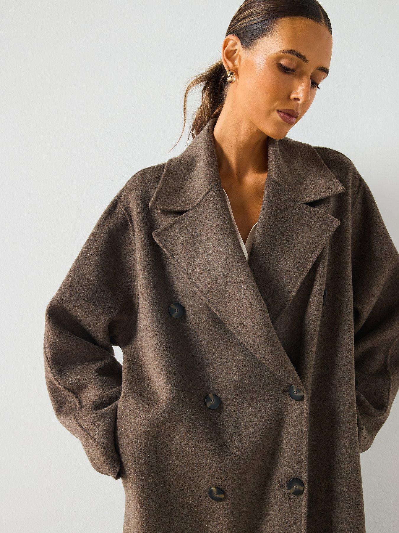Image 4 of 6 of Mango Double Breasted Duster Coat - Grey