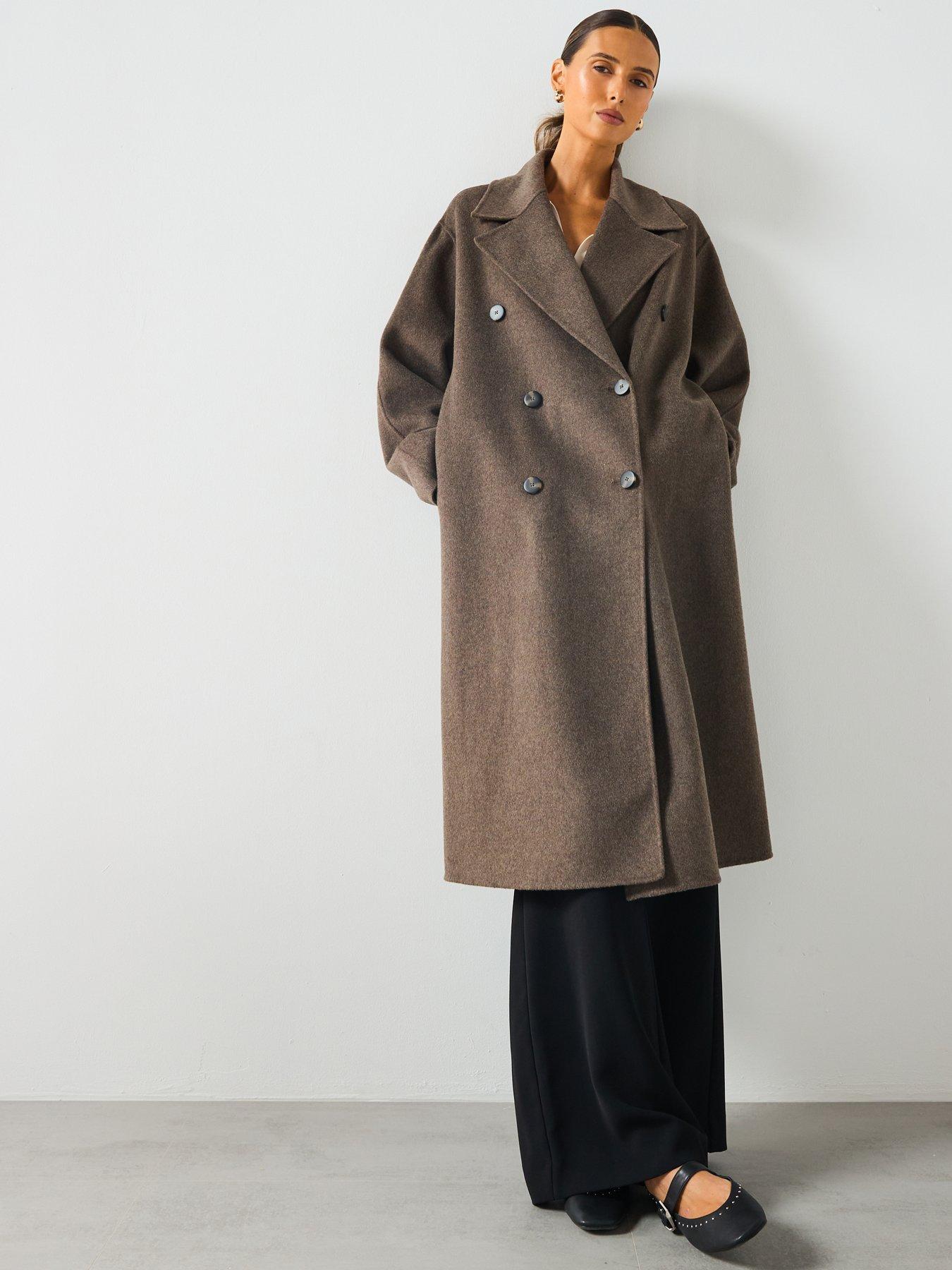 Image 6 of 6 of Mango Double Breasted Duster Coat - Grey