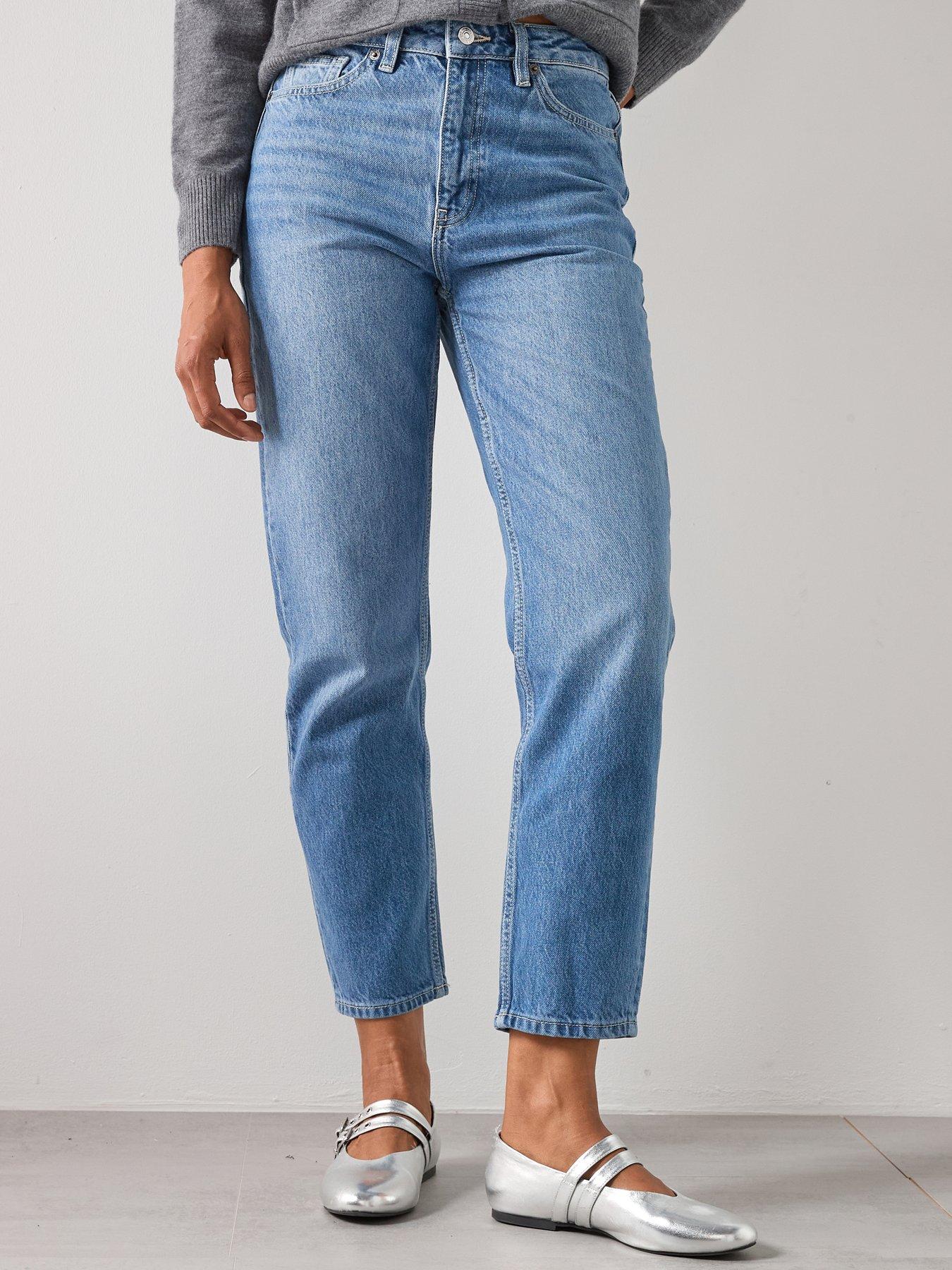 Mango: High Rise Mom Jeans - Blue