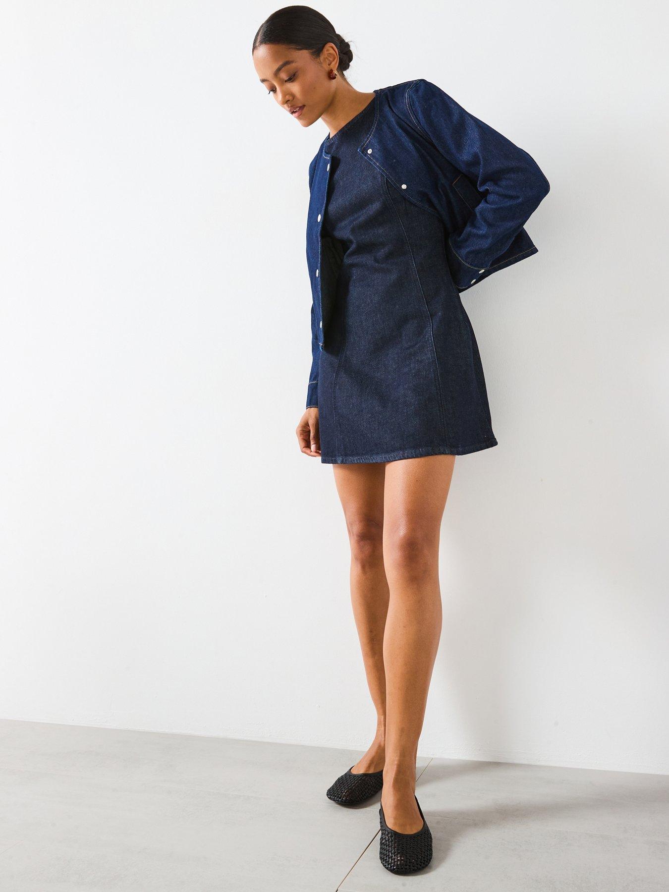 Mango Short Denim Dress - Blue | Very
