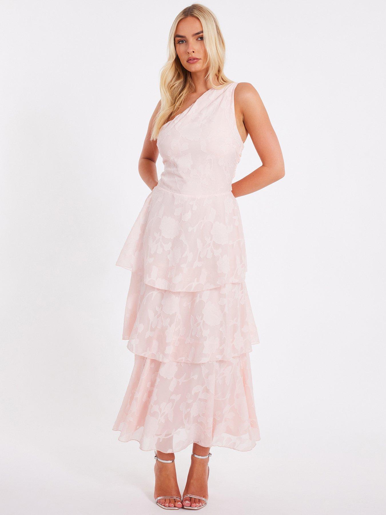 undefined Pink Tiered Maxi Dress