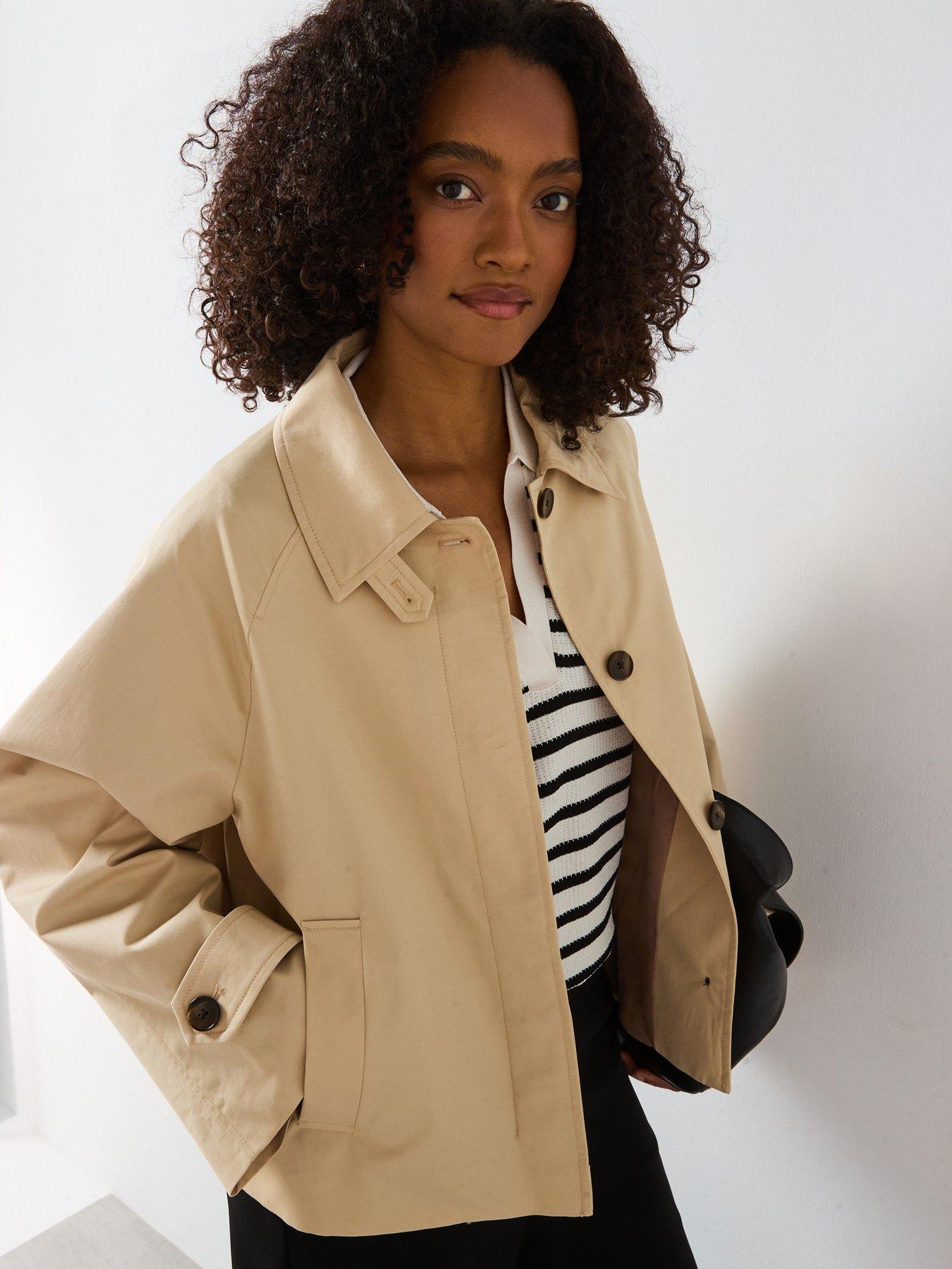 Mango Short Oversized Trench Coat With Epaulettes Very