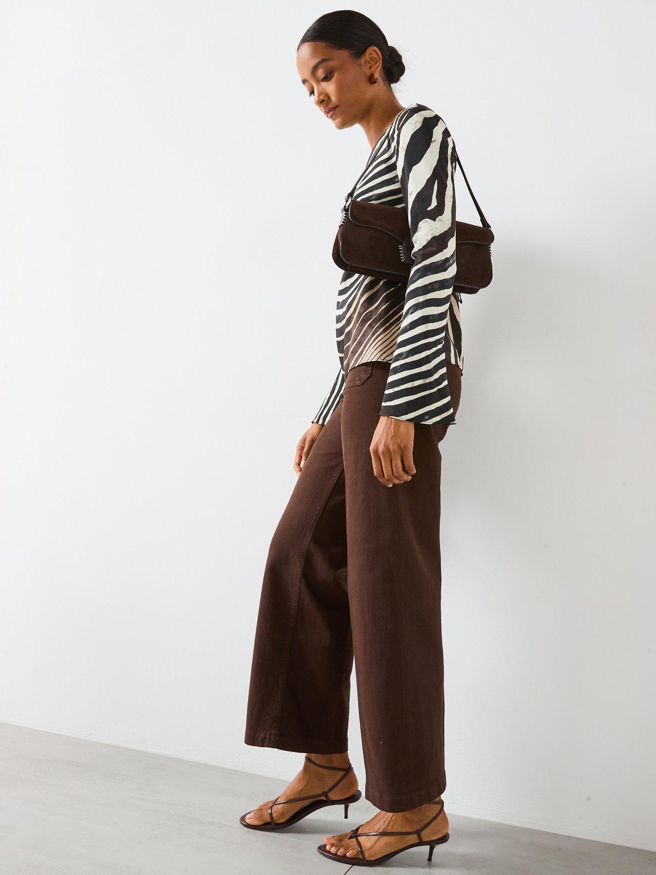 Mango Long Sleeve Zebra Blouse - Black | Very