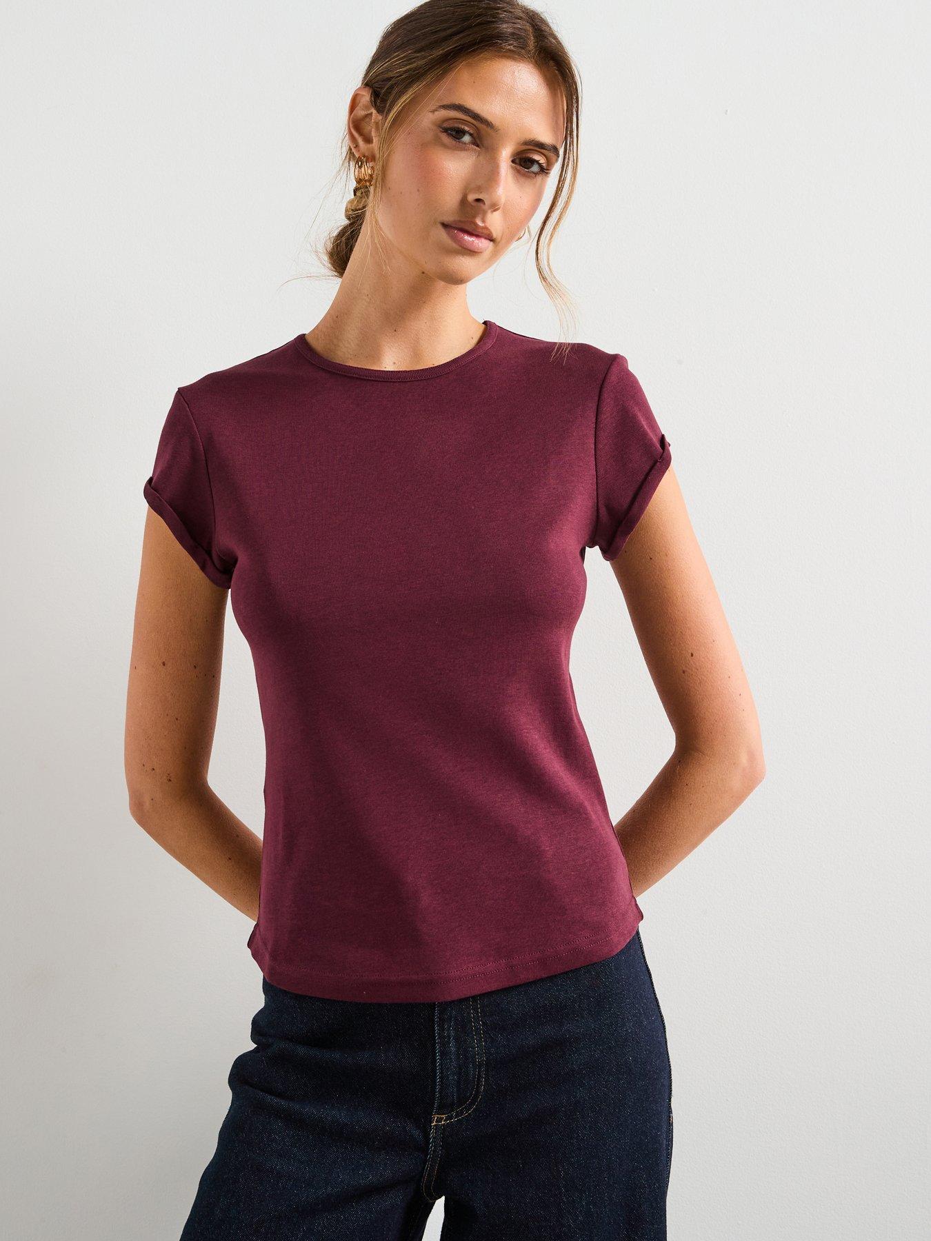 Mango Short Sleeved Cotton T-Shirt - Red