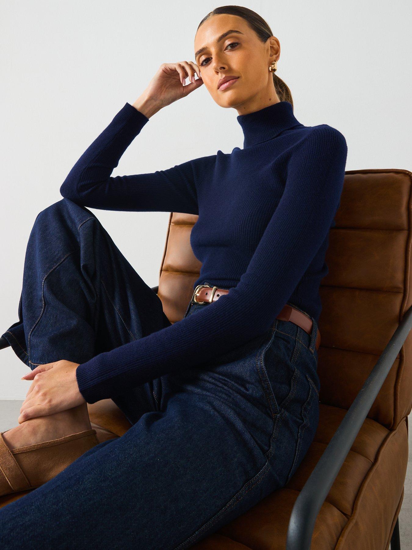 French Connection Knitted Roll Neck Jumper Womens French - Main Image