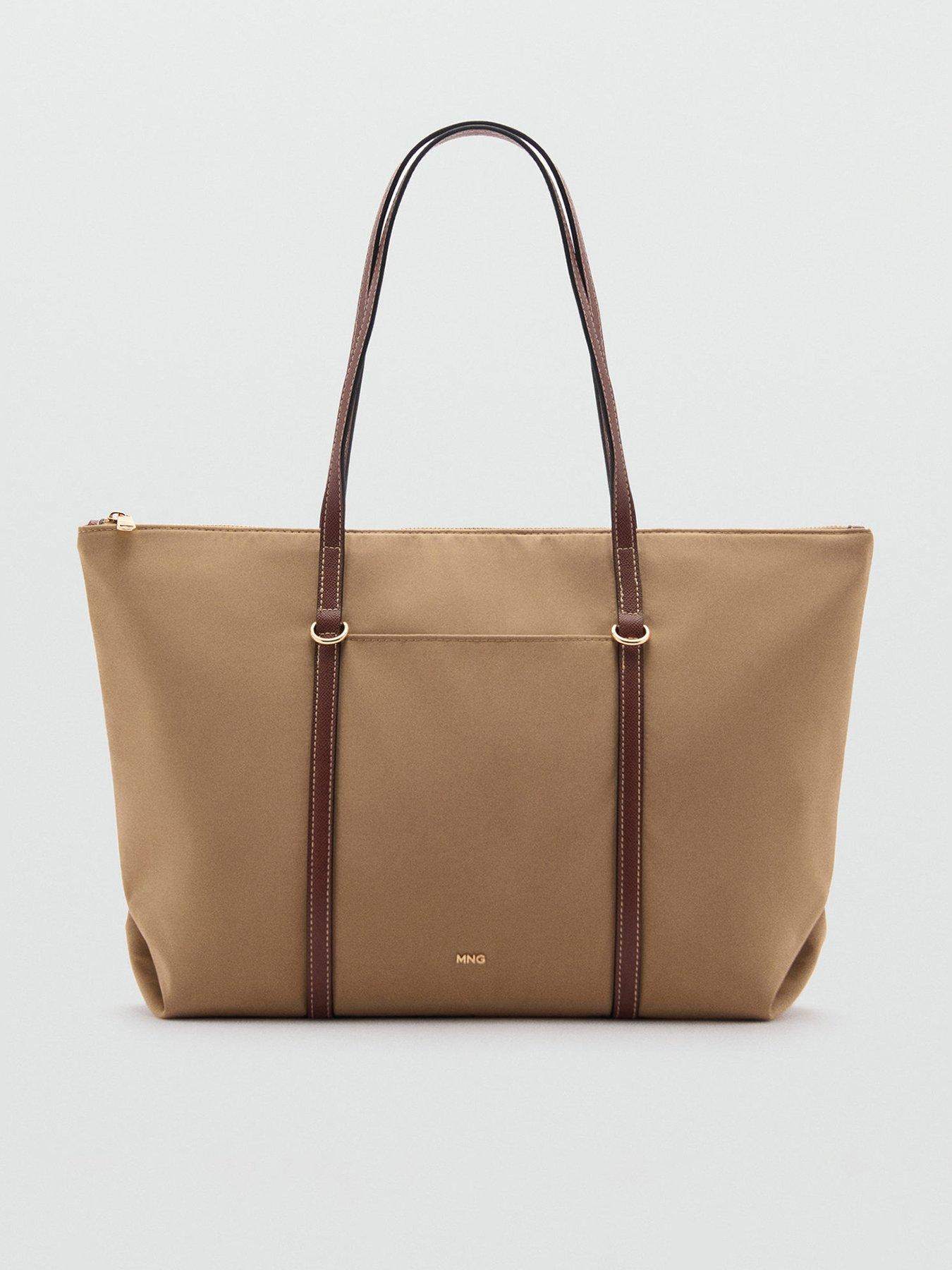 Mango Shopper Bag With Double Handle - Beige