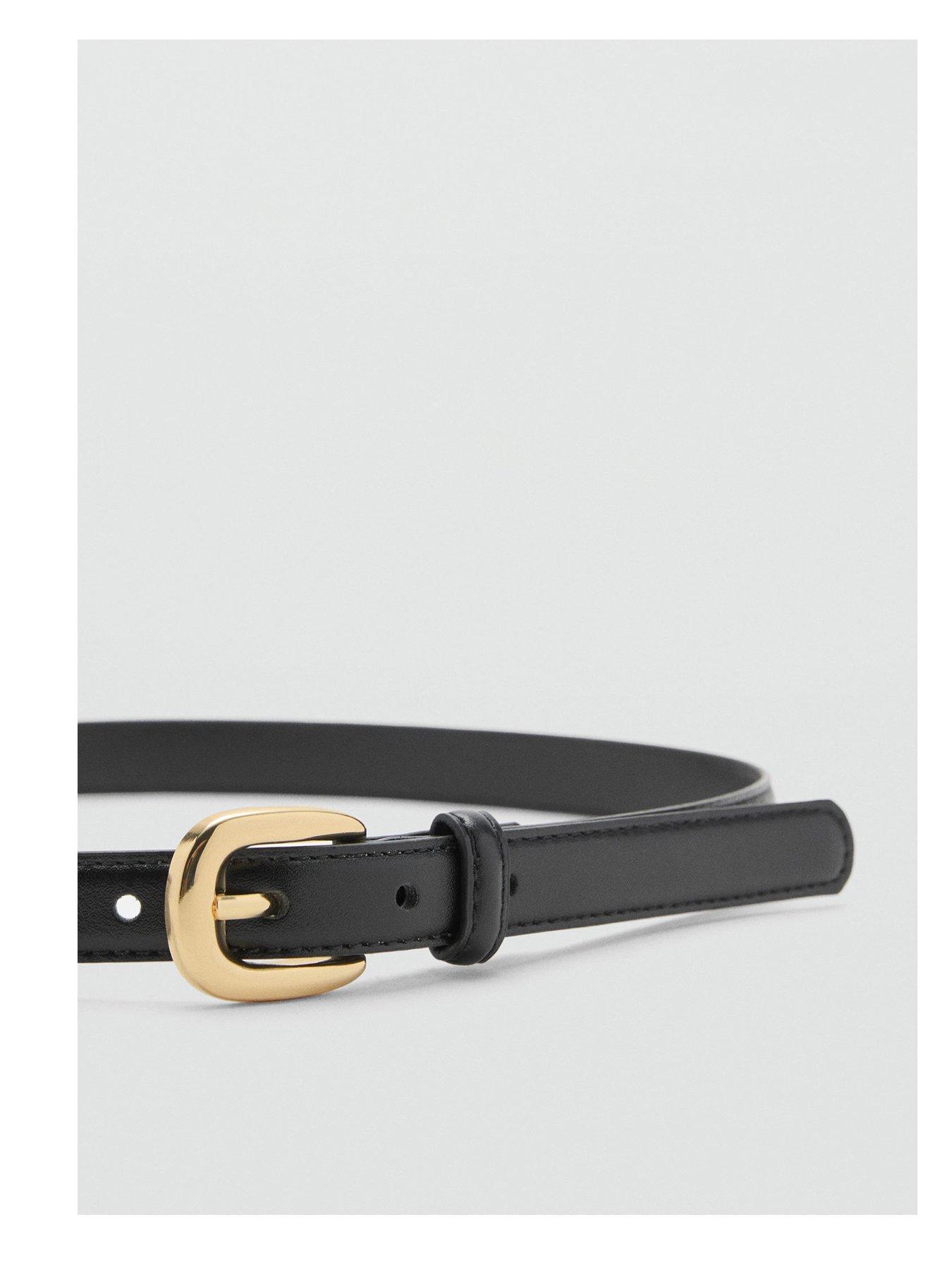 undefined Thin Belt With Metal Buckle - Black