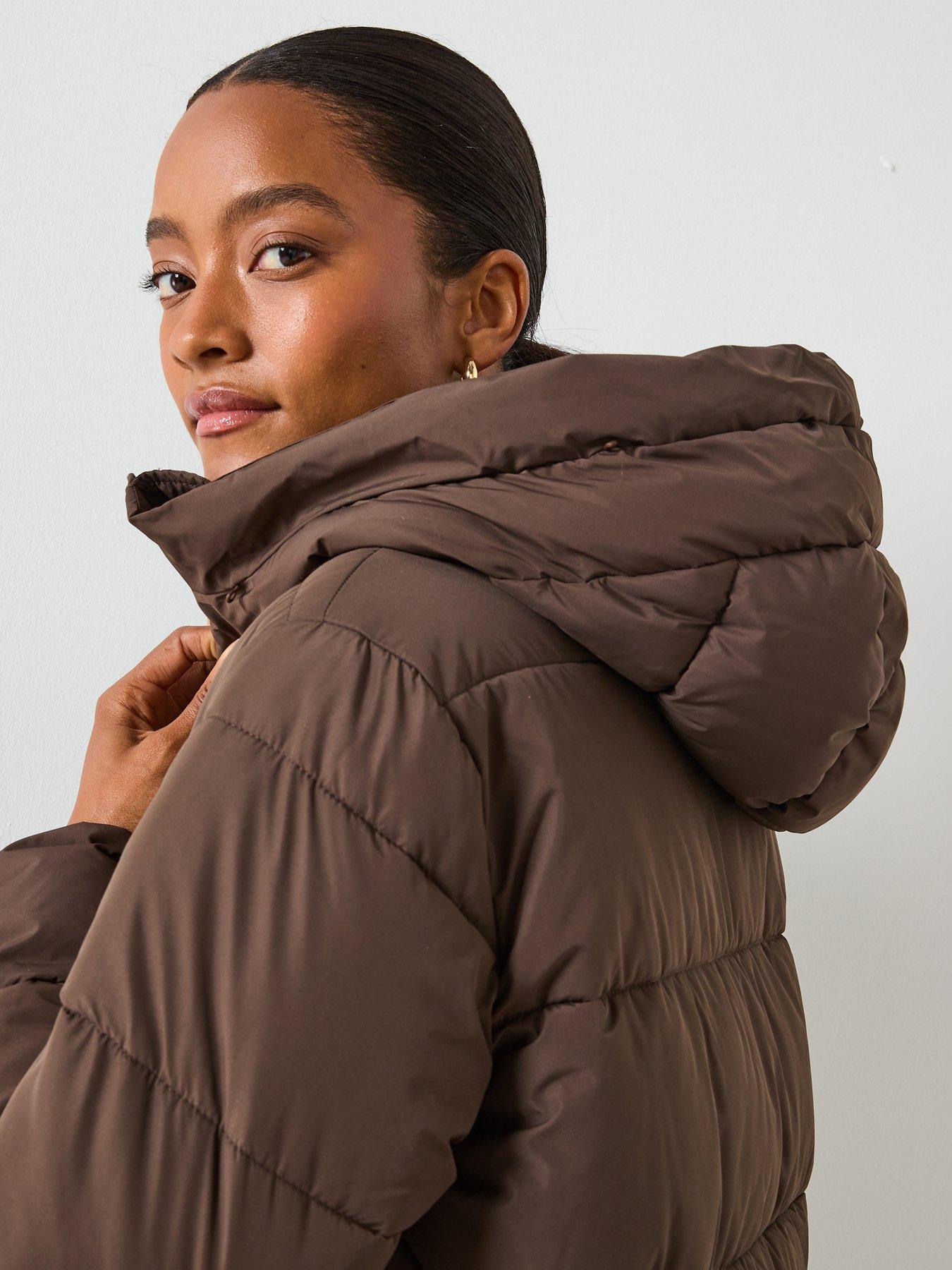 Mango Padded Anorak With Faux Fur Ef Very
